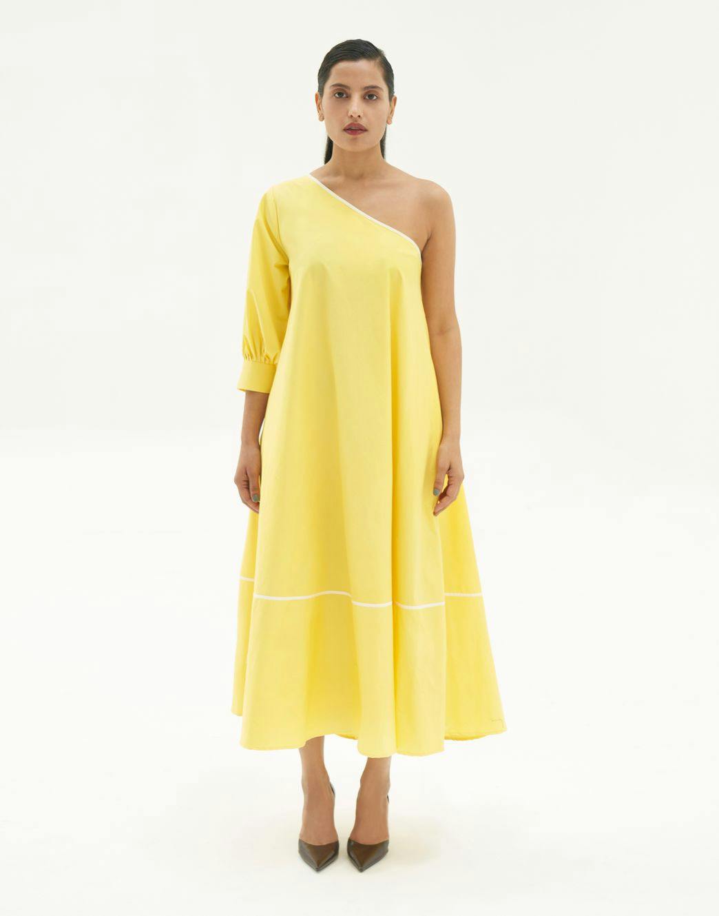 Asymmetric mountain fall dress, a product by Corpora Studio