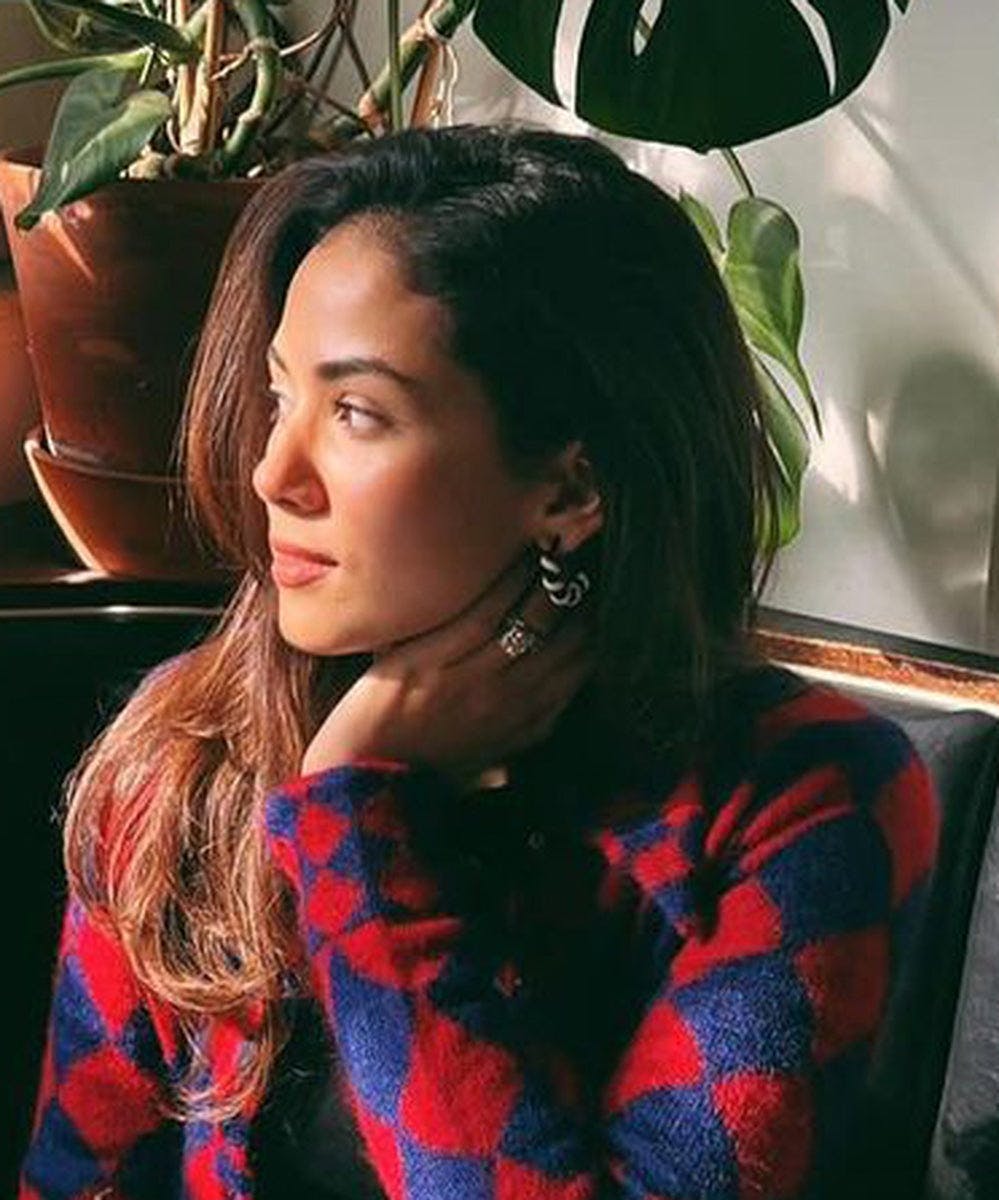 Mira Kapoor Wearing MNSH Black Candy Hoop, a product by MNSH
