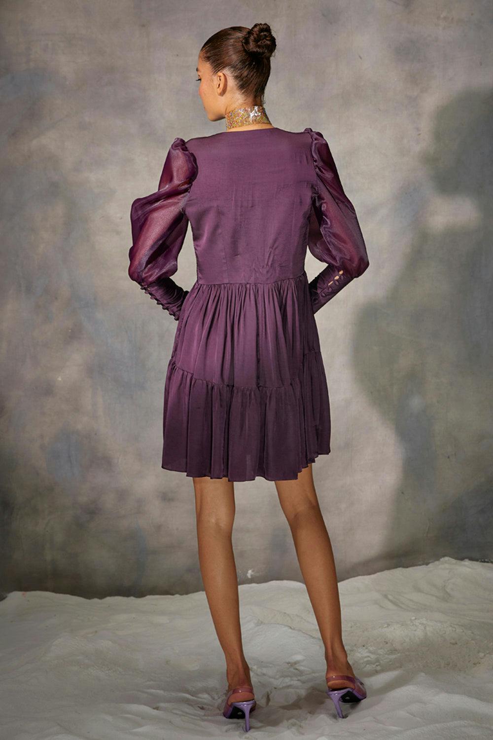 Thumbnail preview #7 for Aubergine Satin Dress