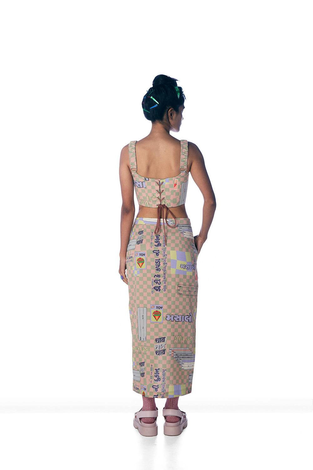 Thumbnail preview #1 for MIRCH MASALA WRAPPED PENCIL  SKIRT