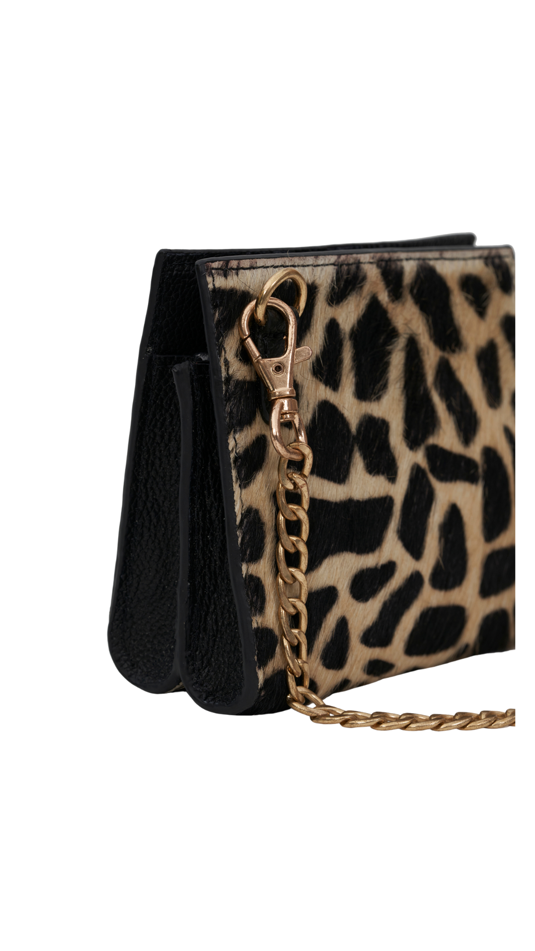 Thumbnail preview #1 for Cattle Print Hair-on Micro Bag with Dull Gold Chain