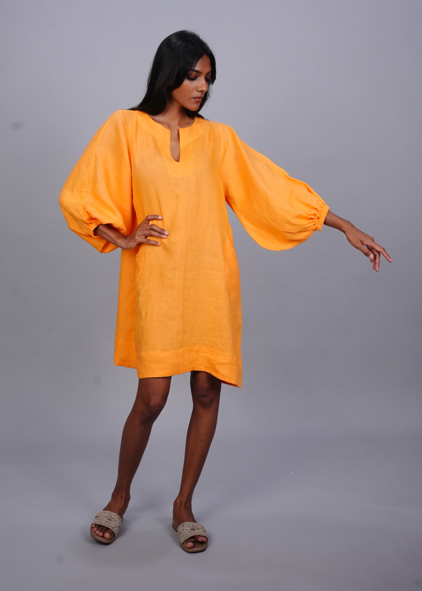 Zeenat Dress - Mango Linen, a product by Azurina