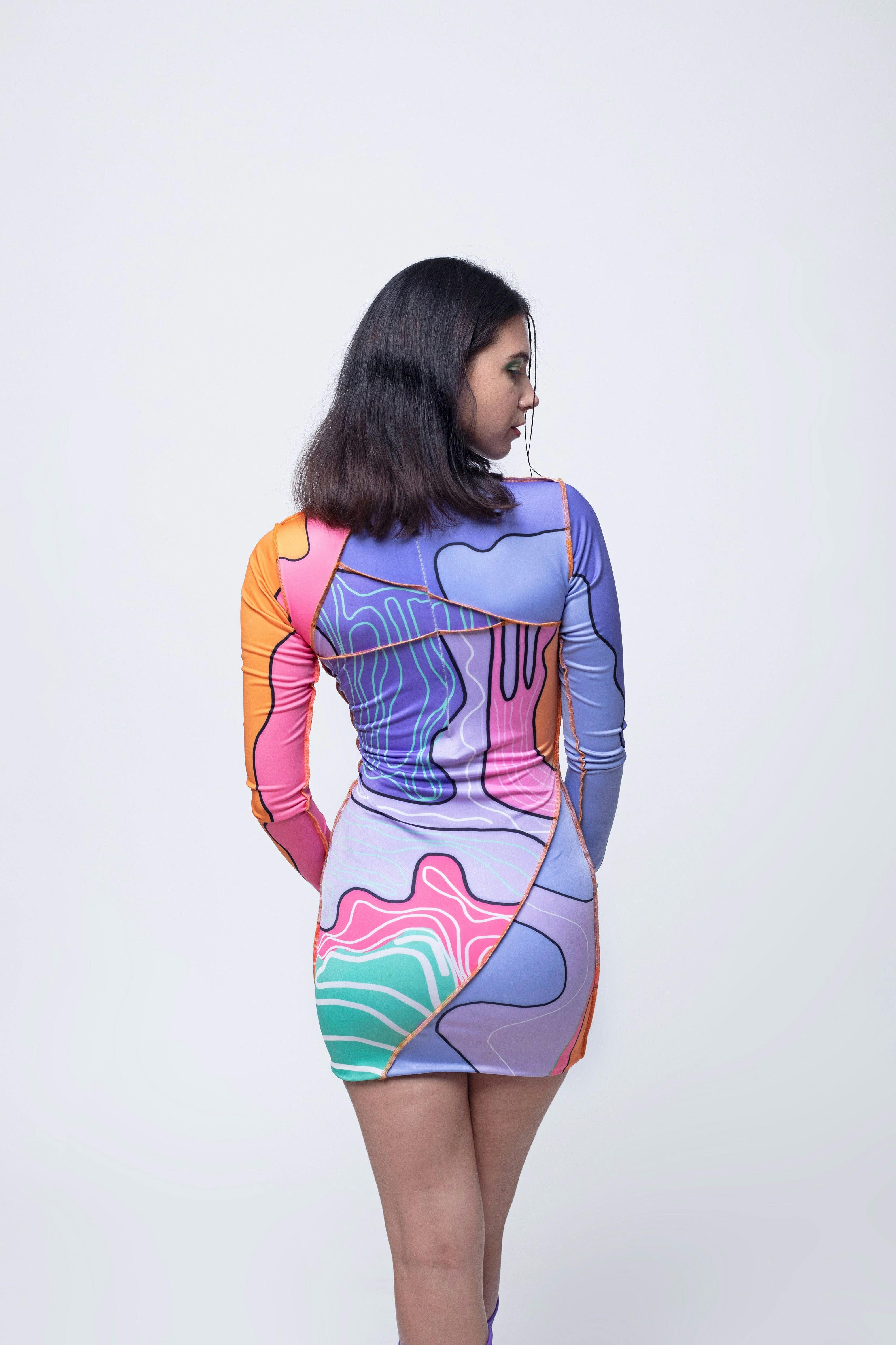 Thumbnail preview #4 for DRUNK IN SPACE BODYCON DRESS