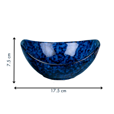 Thumbnail preview #1 for Blue Color Oval-Shaped Kishti Bowl Set (Set of 3)