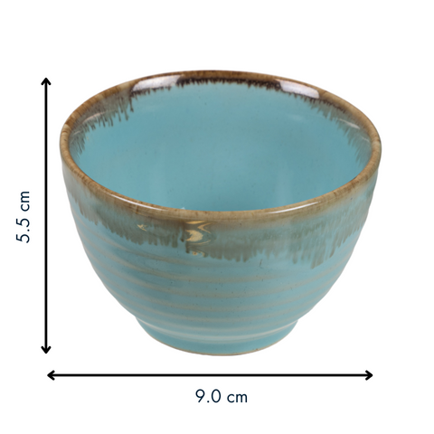 Thumbnail preview #1 for Blue Round-Shaped Small Bowl with Drops Border Design