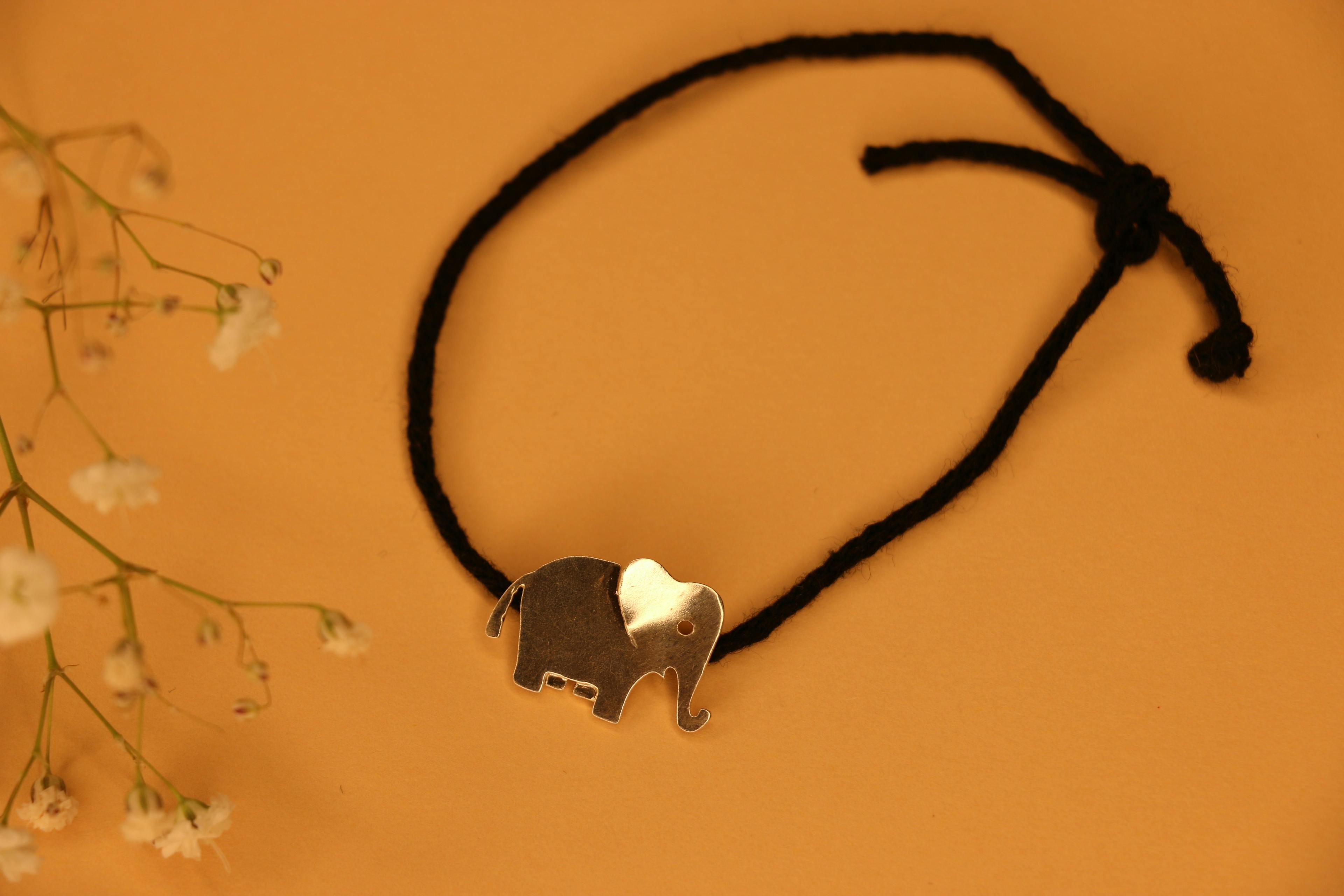 Thumbnail preview #7 for 3-D Elephant kids black thread nazarbattu