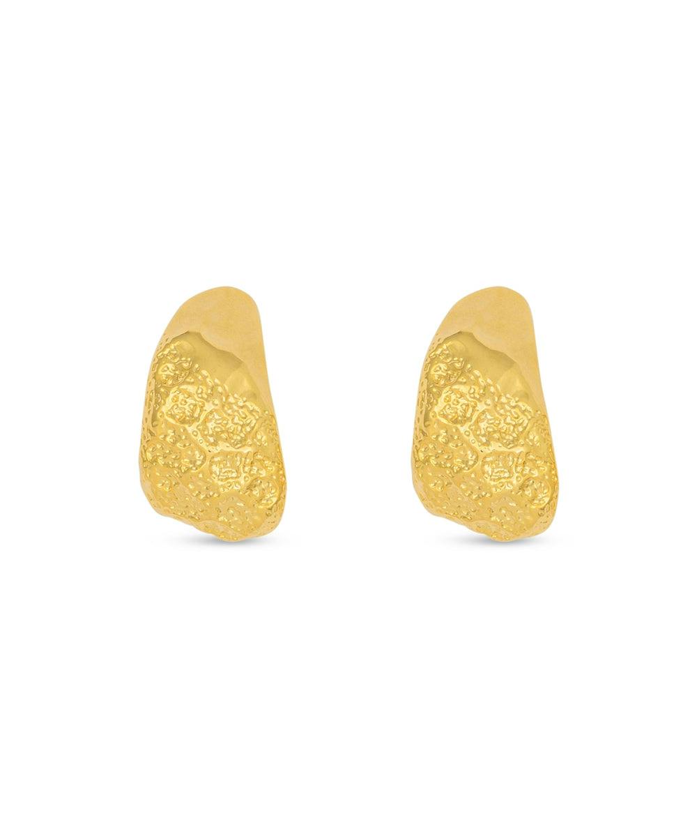 Half Textured Gold Hoops, a product by MNSH