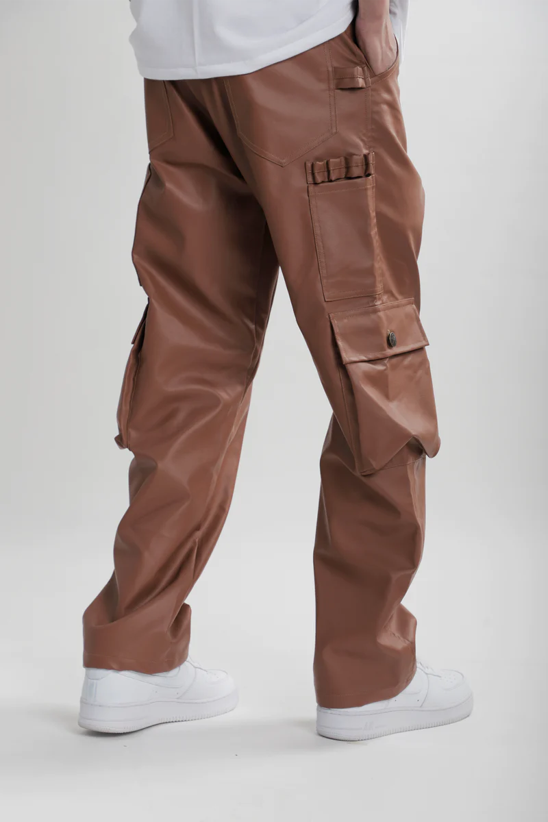 Thumbnail preview #5 for Leather Carpenter Pants - Brown