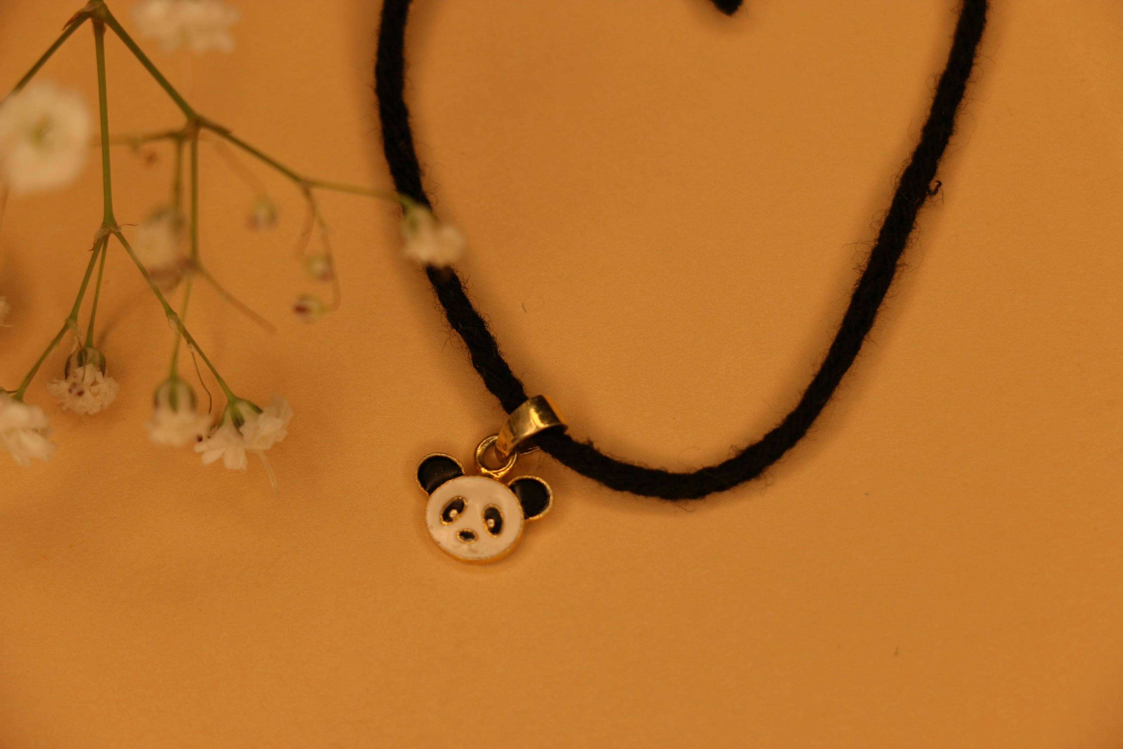 Thumbnail preview #2 for Panda kids black thread nazarbattu