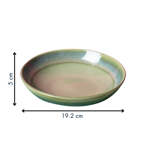 Thumbnail preview #1 for Green Color Round Serving Bowl with Elegant Border and Spiral Design