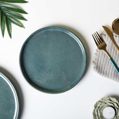 Thumbnail preview #1 for Solid Blue Color Dinner Set - Set of 8