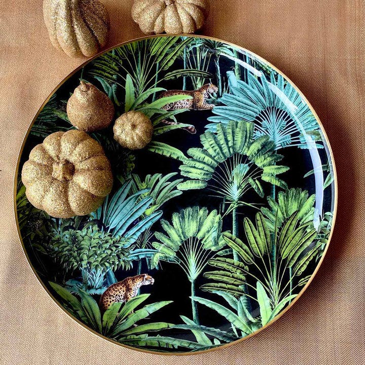 Thumbnail preview #4 for Round Platter With Cheese Knives, Gift Set Of 5  - Amazonia Night