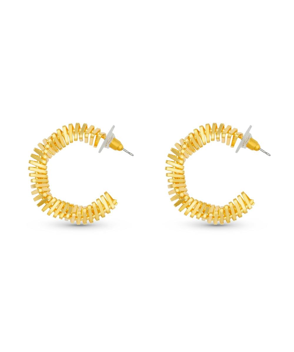 Spiral Line Gold Hoops, a product by MNSH