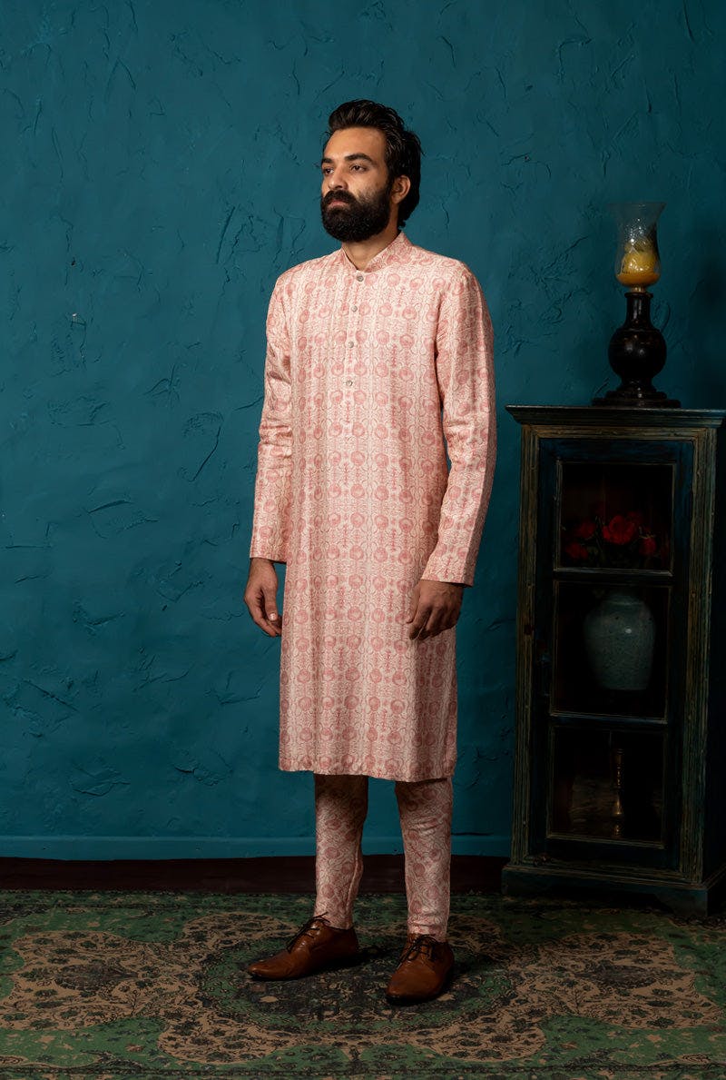 Thumbnail preview #1 for PINK PRINTED KURTA SET