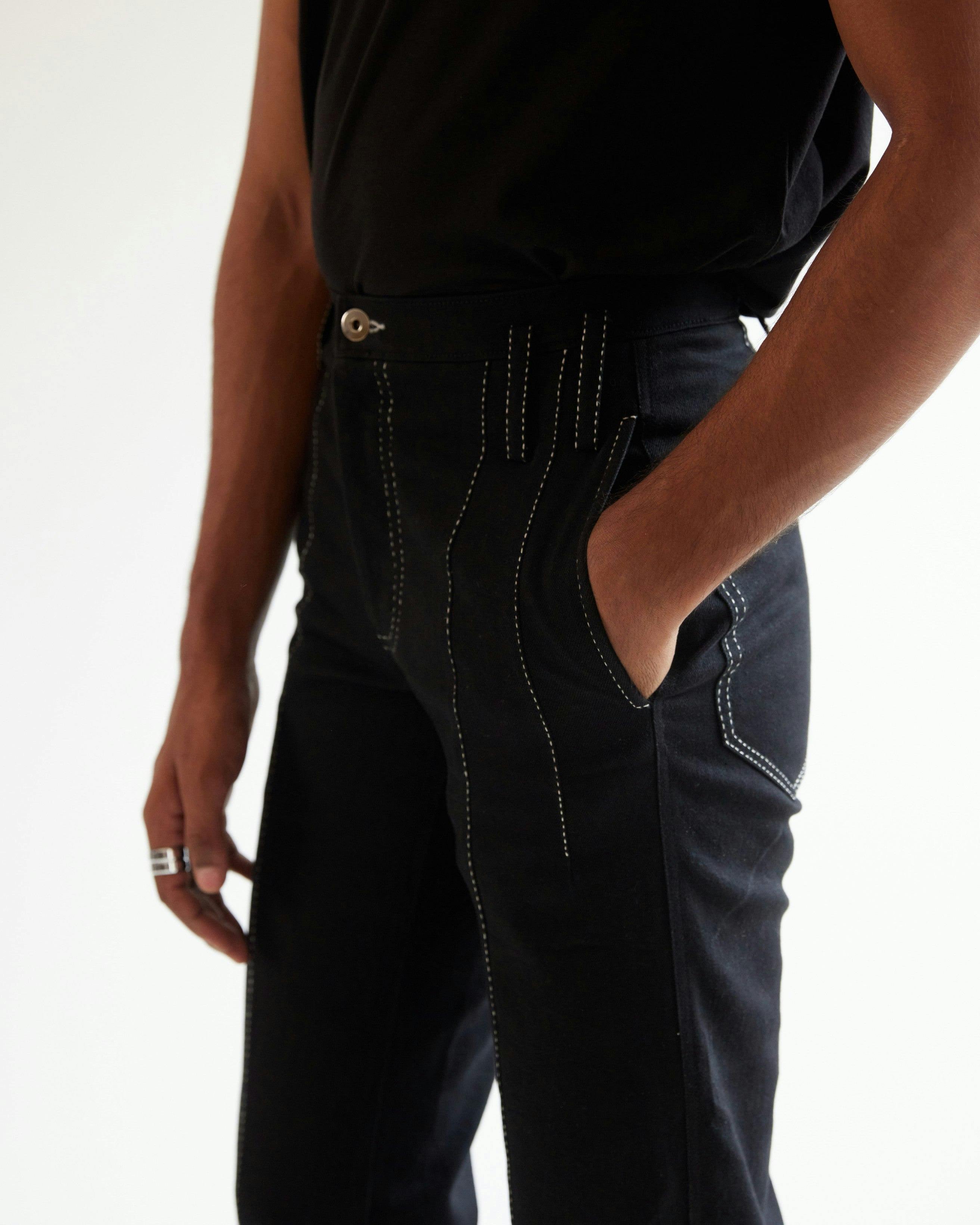 Thumbnail preview #2 for Dart Embroidered Denim Black