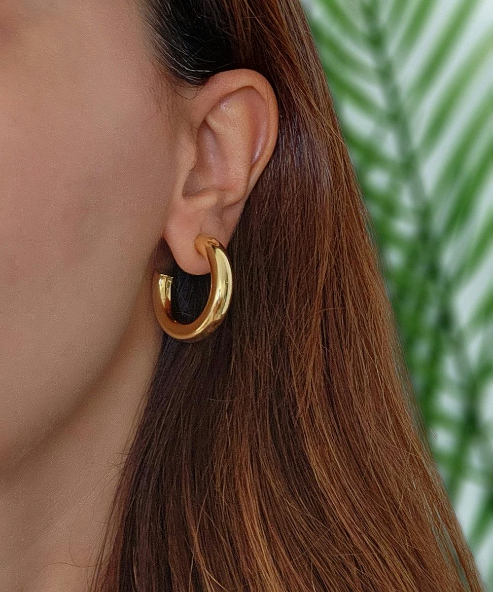 Thumbnail preview #0 for Mini Chunky Gold Oro Hoops