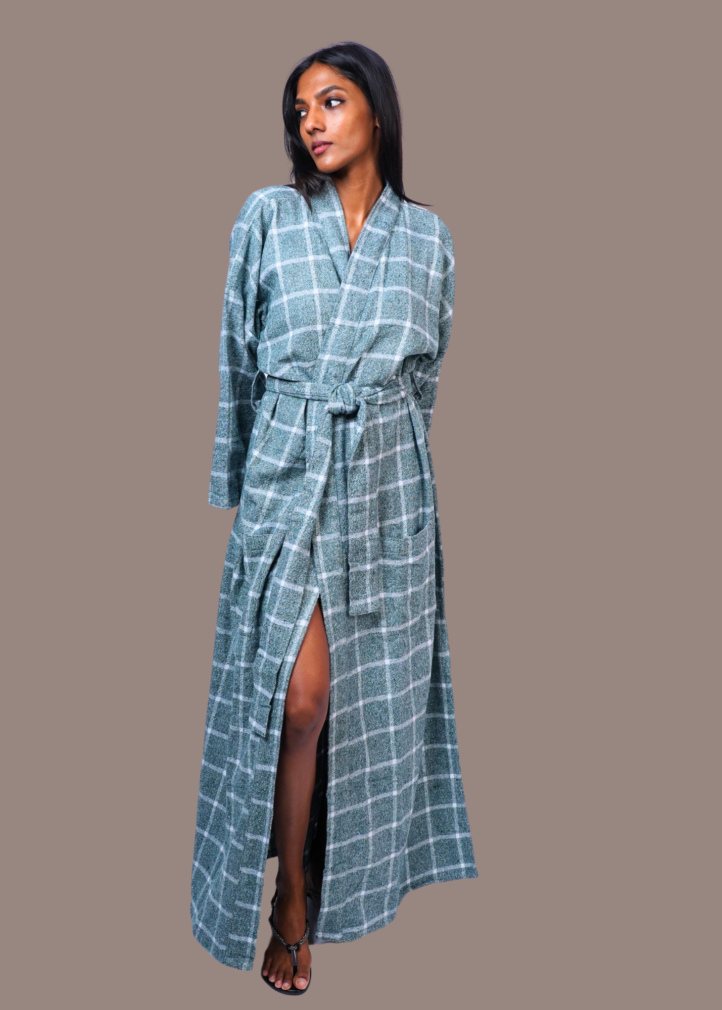 Robe - Warm Green Flannel, a product by Azurina