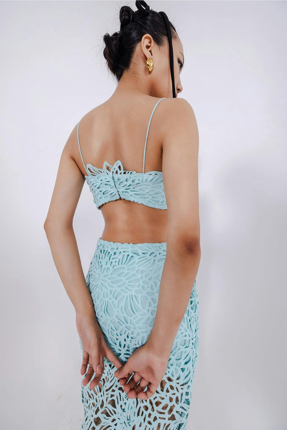 Thumbnail preview #3 for LULU AQUA STRAPPY SHEATH DRESS