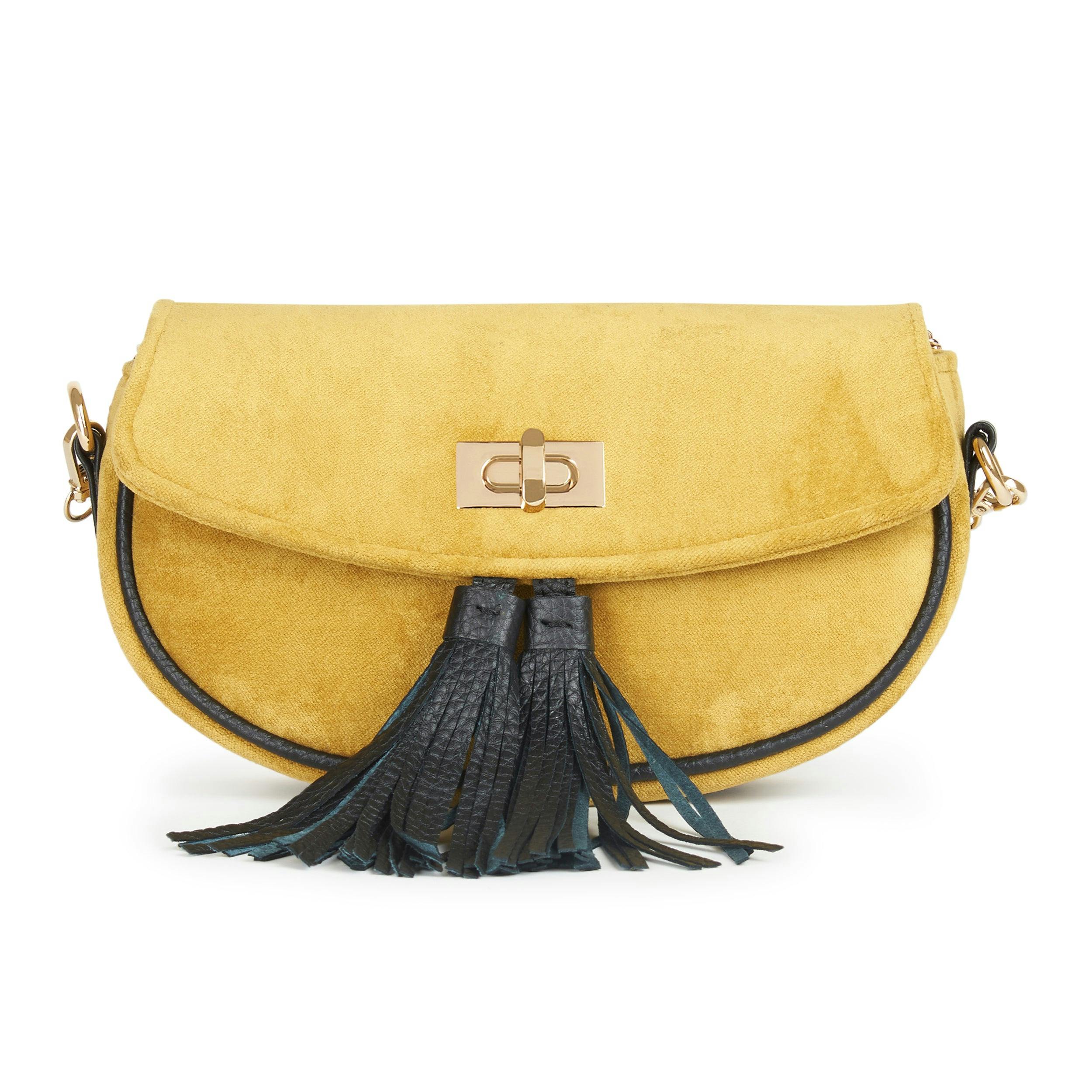 Thumbnail preview #2 for Mustard Velvet Crossbody