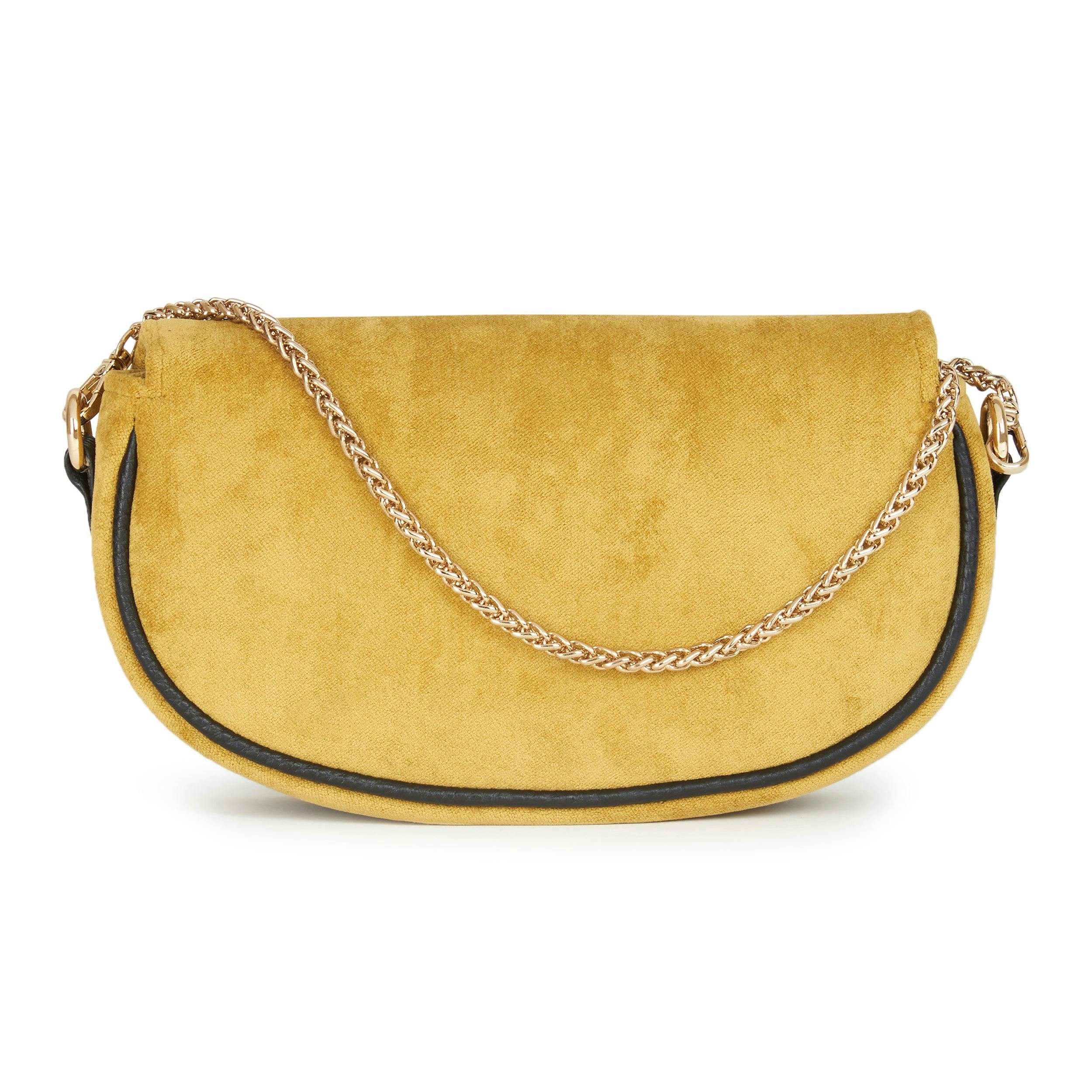 Thumbnail preview #3 for Mustard Velvet Crossbody