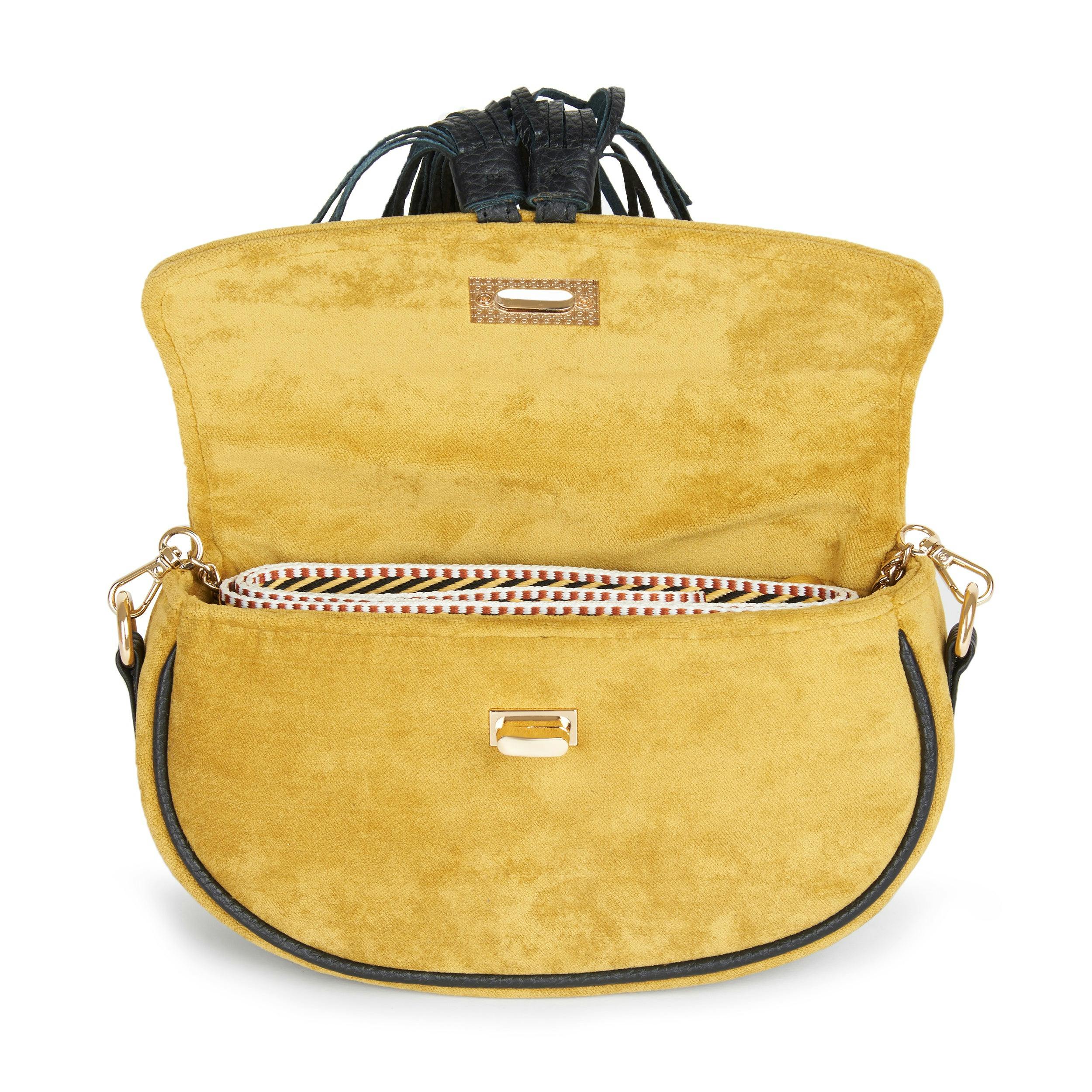 Thumbnail preview #4 for Mustard Velvet Crossbody