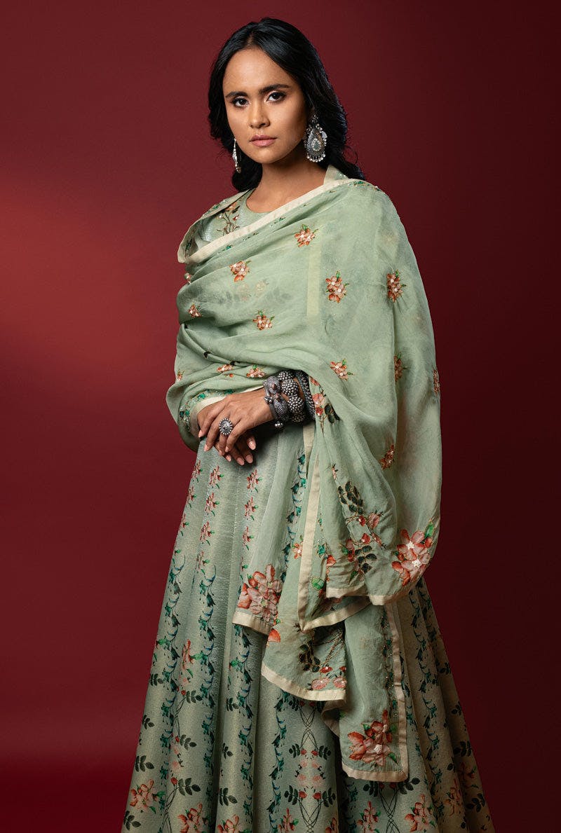 Thumbnail preview #3 for Aita Mint Green Lehenga