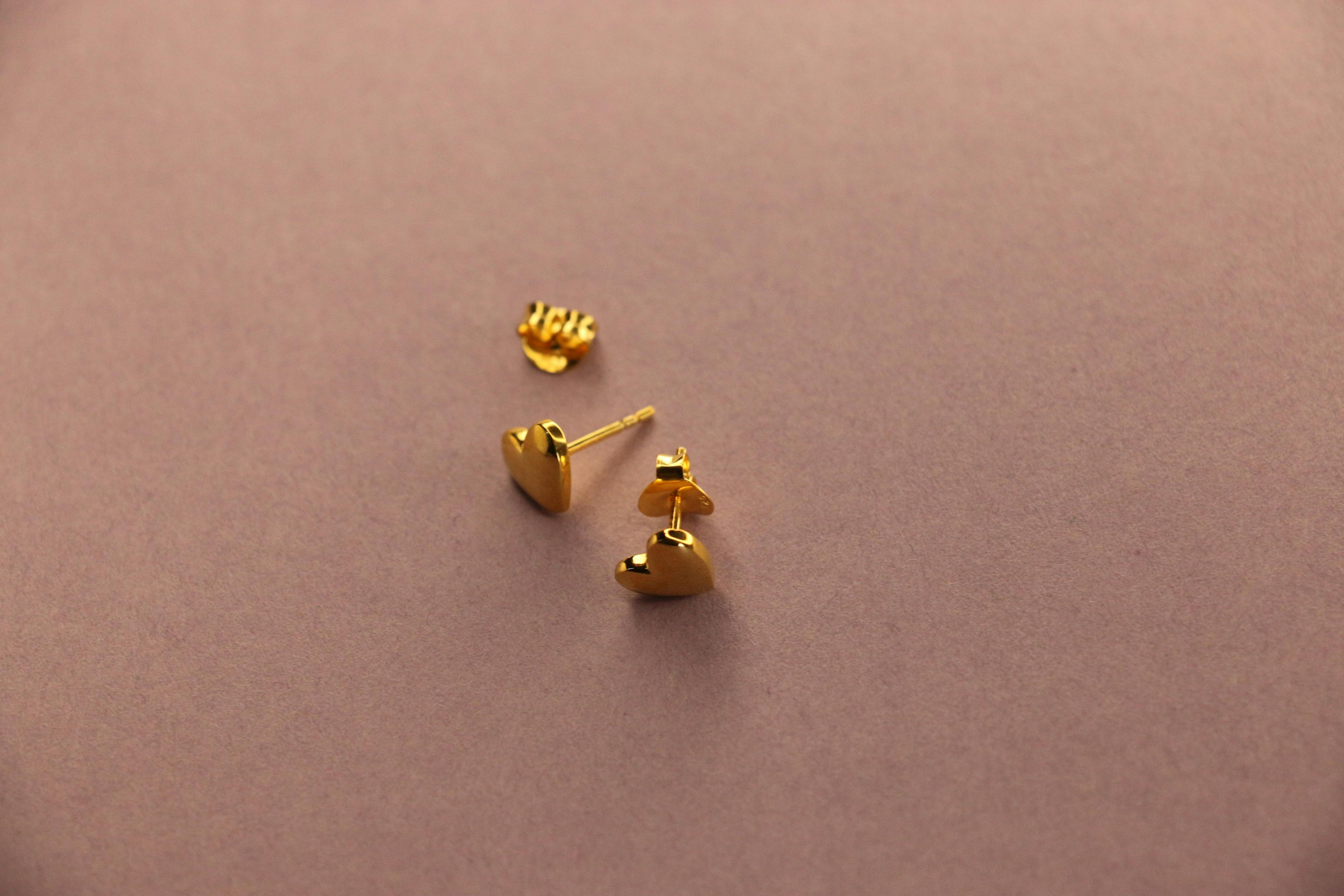 Glossy heart ear studs, a product by The Jewel Closet Store