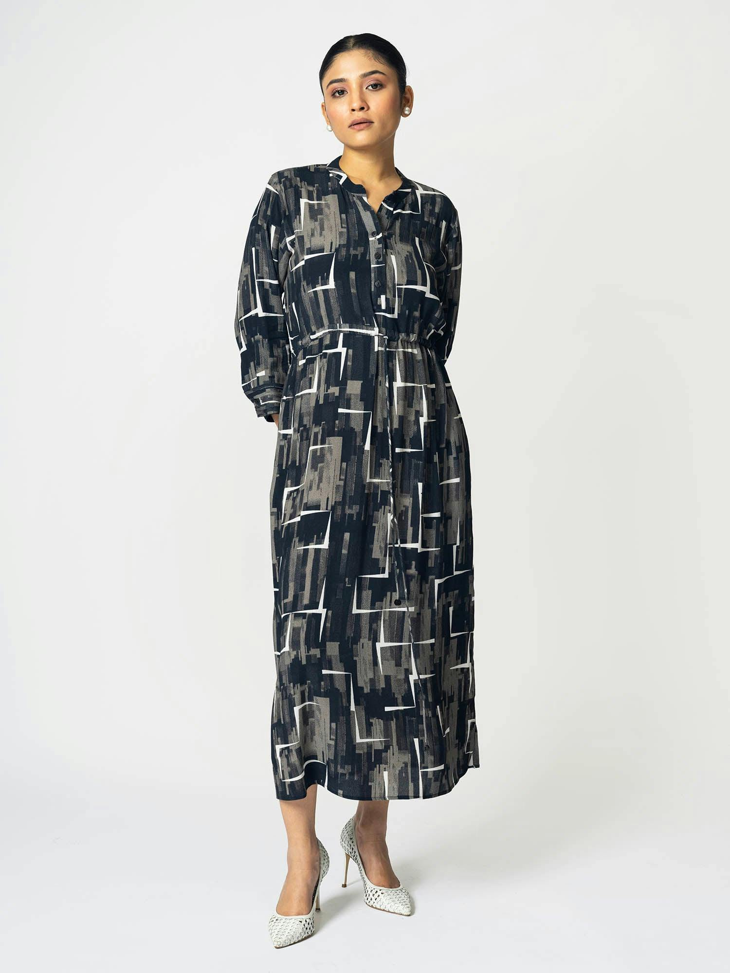 Brick Black Drawstring Dress, a product by KLAD