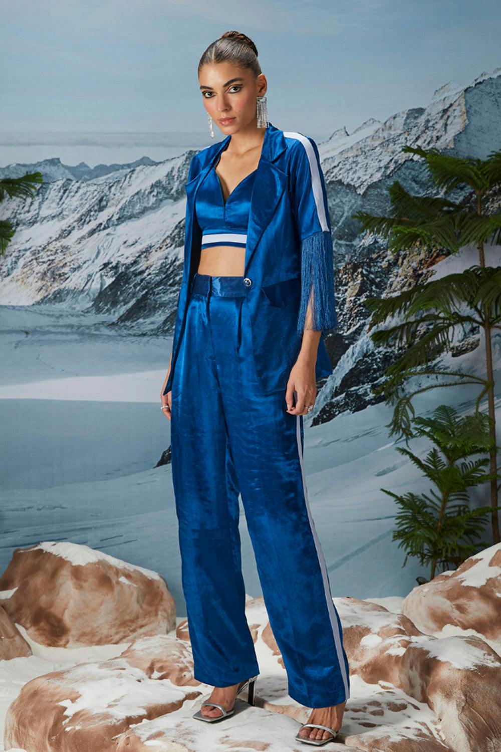 Thumbnail preview #2 for Metallic Blue Co-ord Set