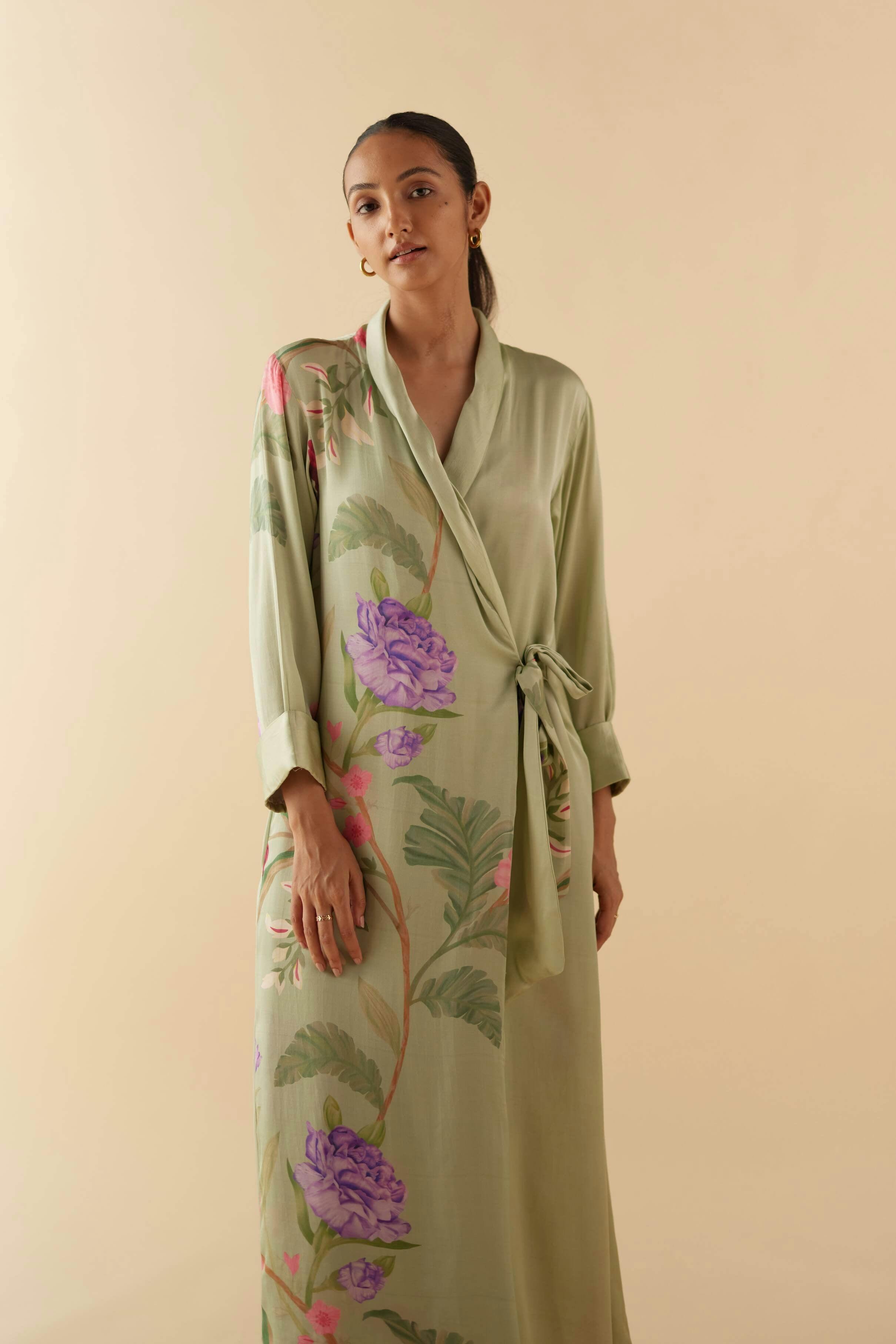 Thumbnail preview #2 for Jade Floral Dream Lounge Robe
