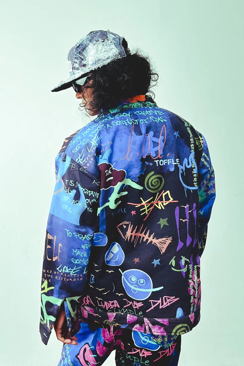 Thumbnail preview #2 for Graffiti Black Jacket