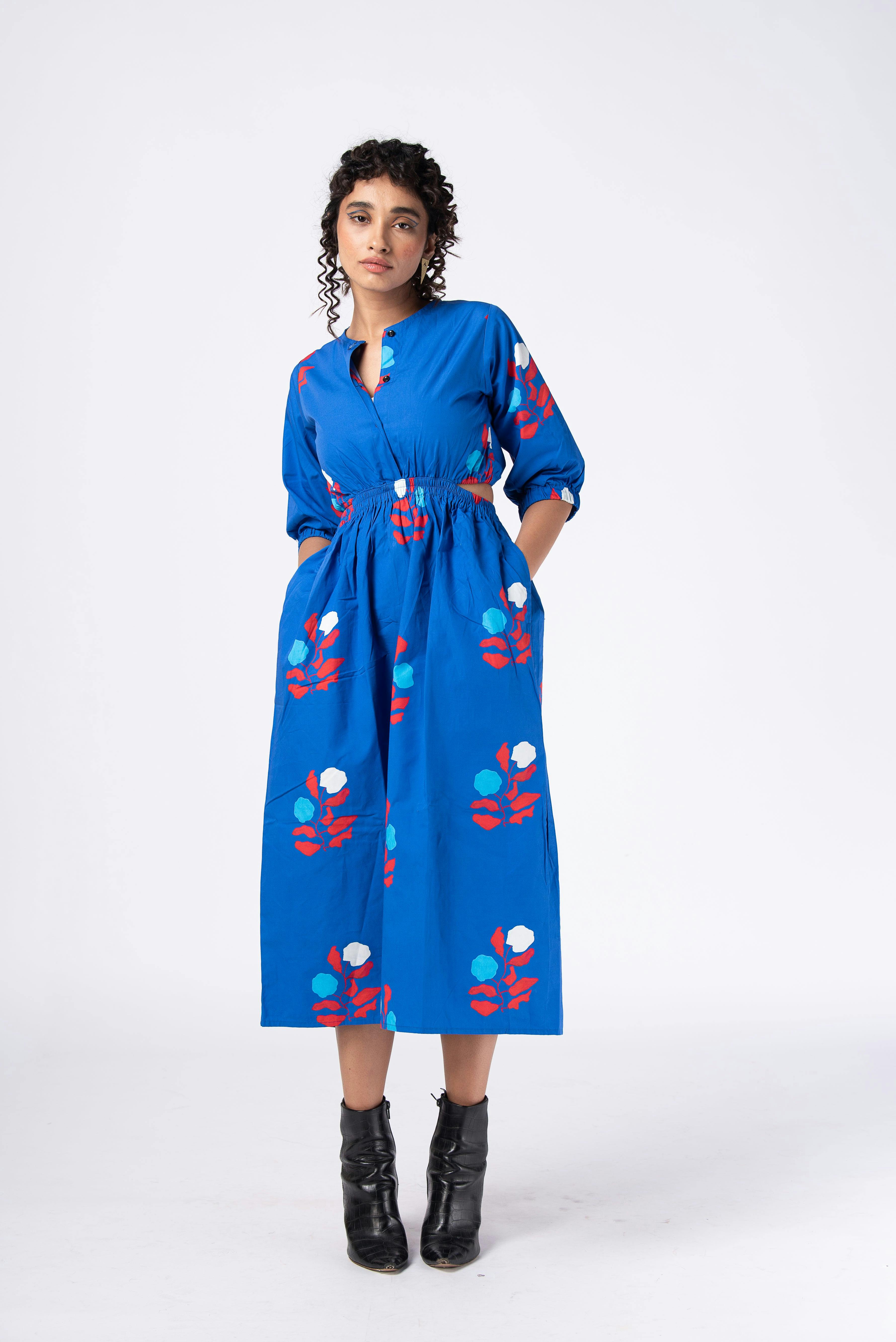 Blooming garden (cut out midi dress), a product by Radharaman