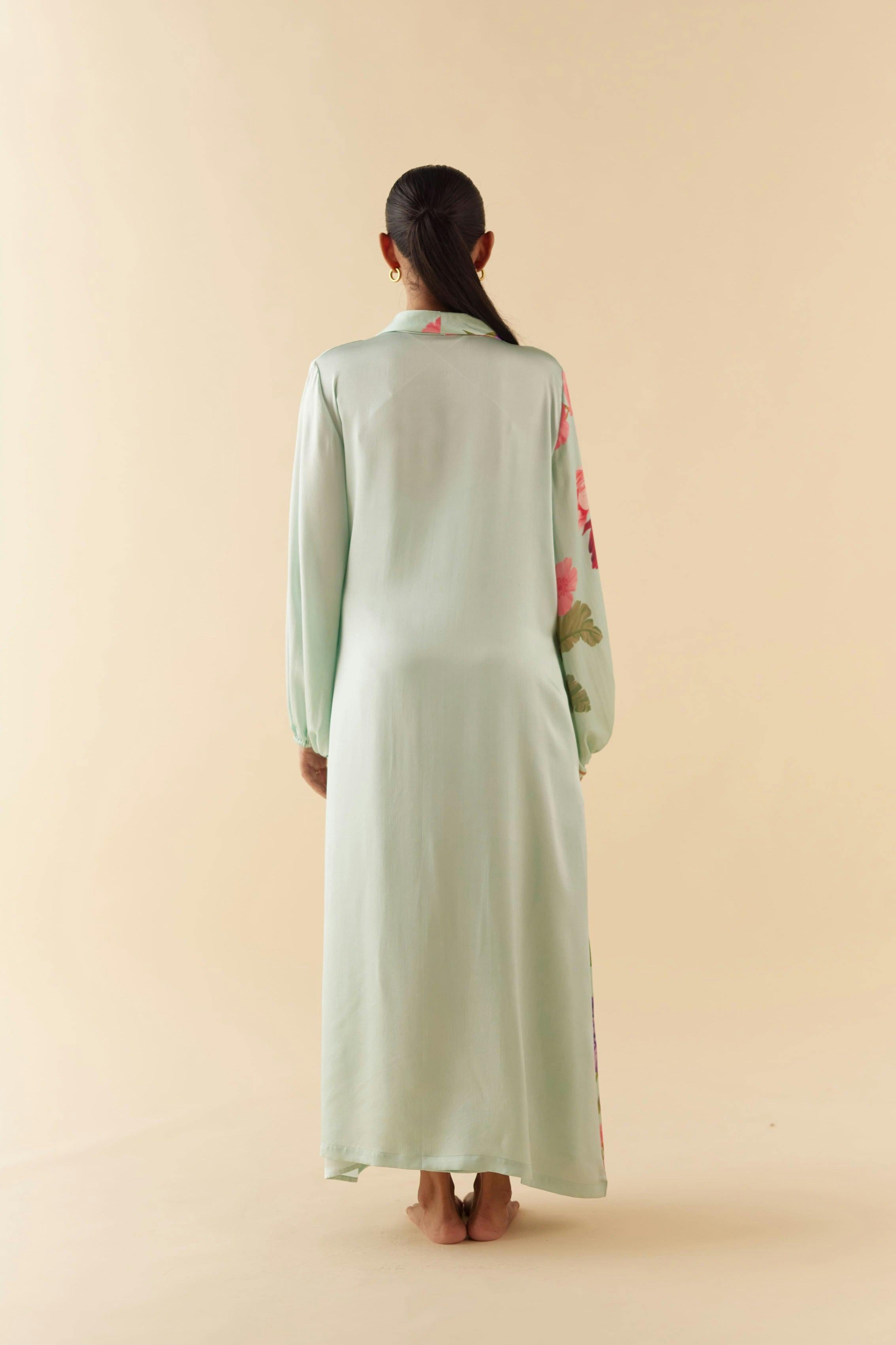 Thumbnail preview #2 for Celeste Floral Dream Silk Robe