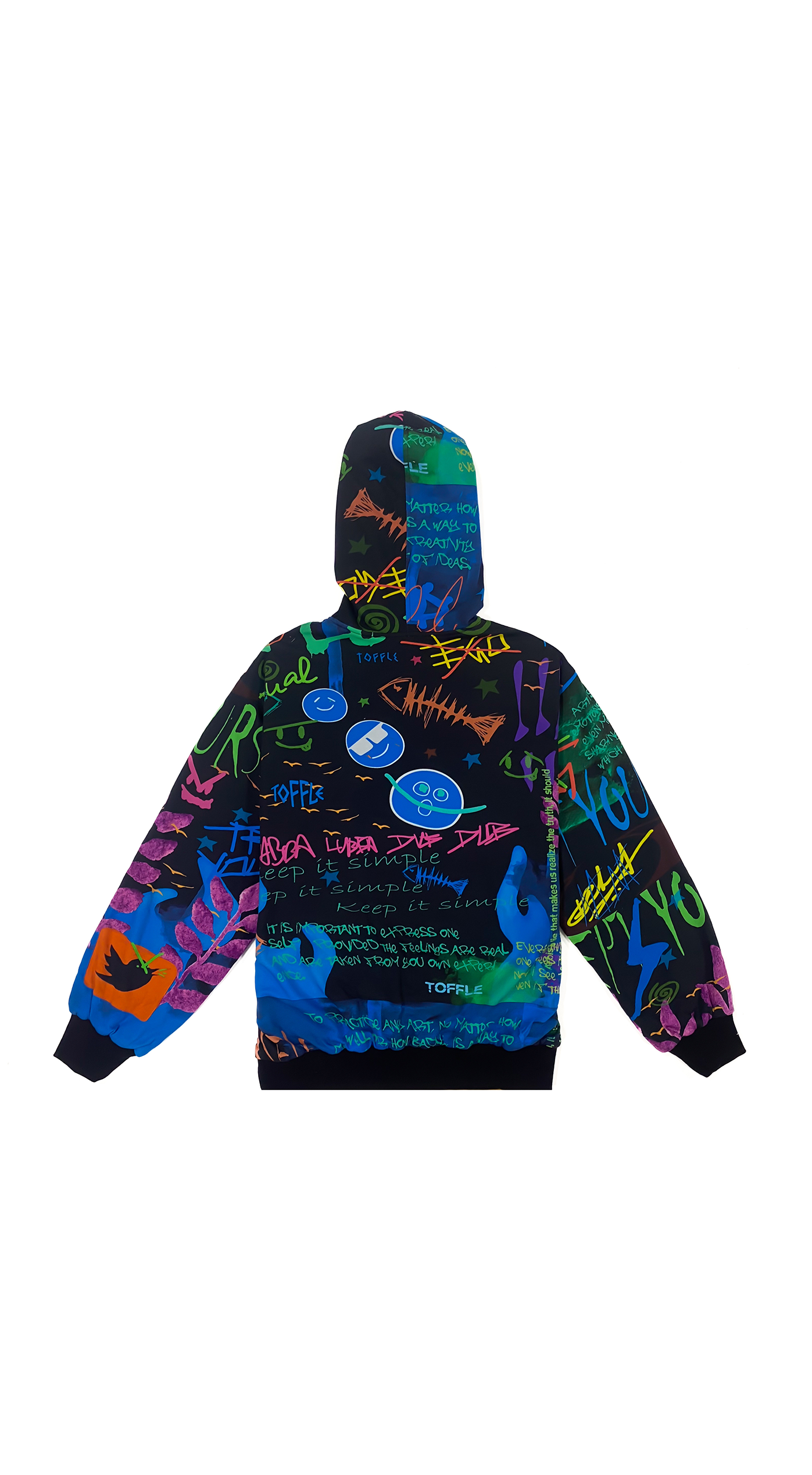 Thumbnail preview #1 for Graffiti Black Hoodie