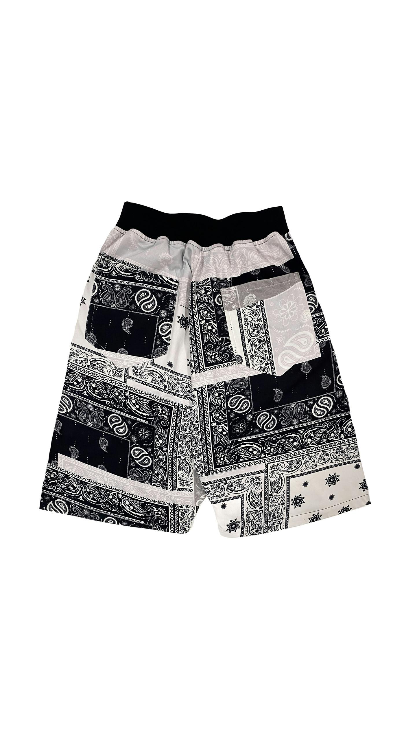 Thumbnail preview #1 for Paisley Black Shorts