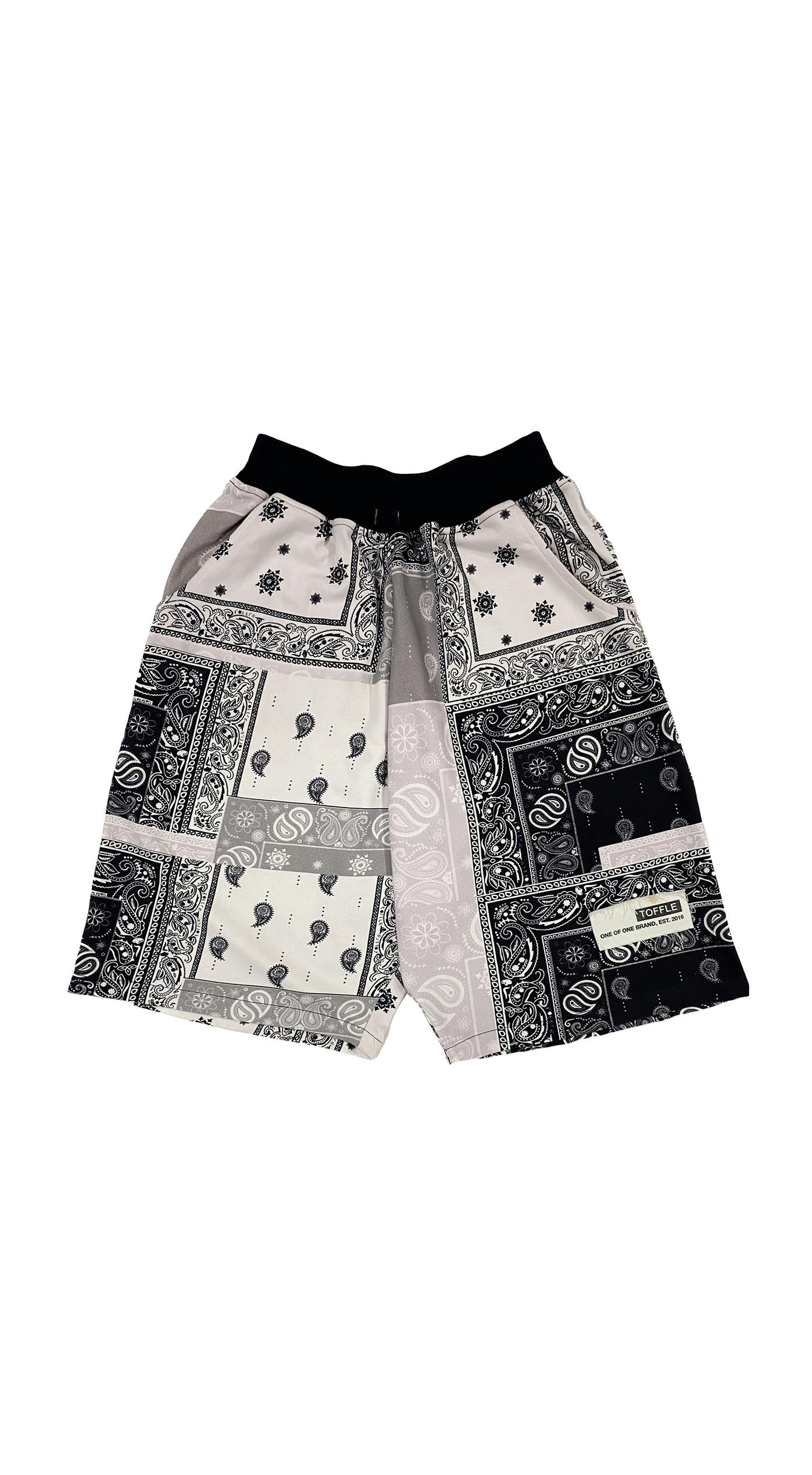 Paisley Black Shorts, a product by TOFFLE