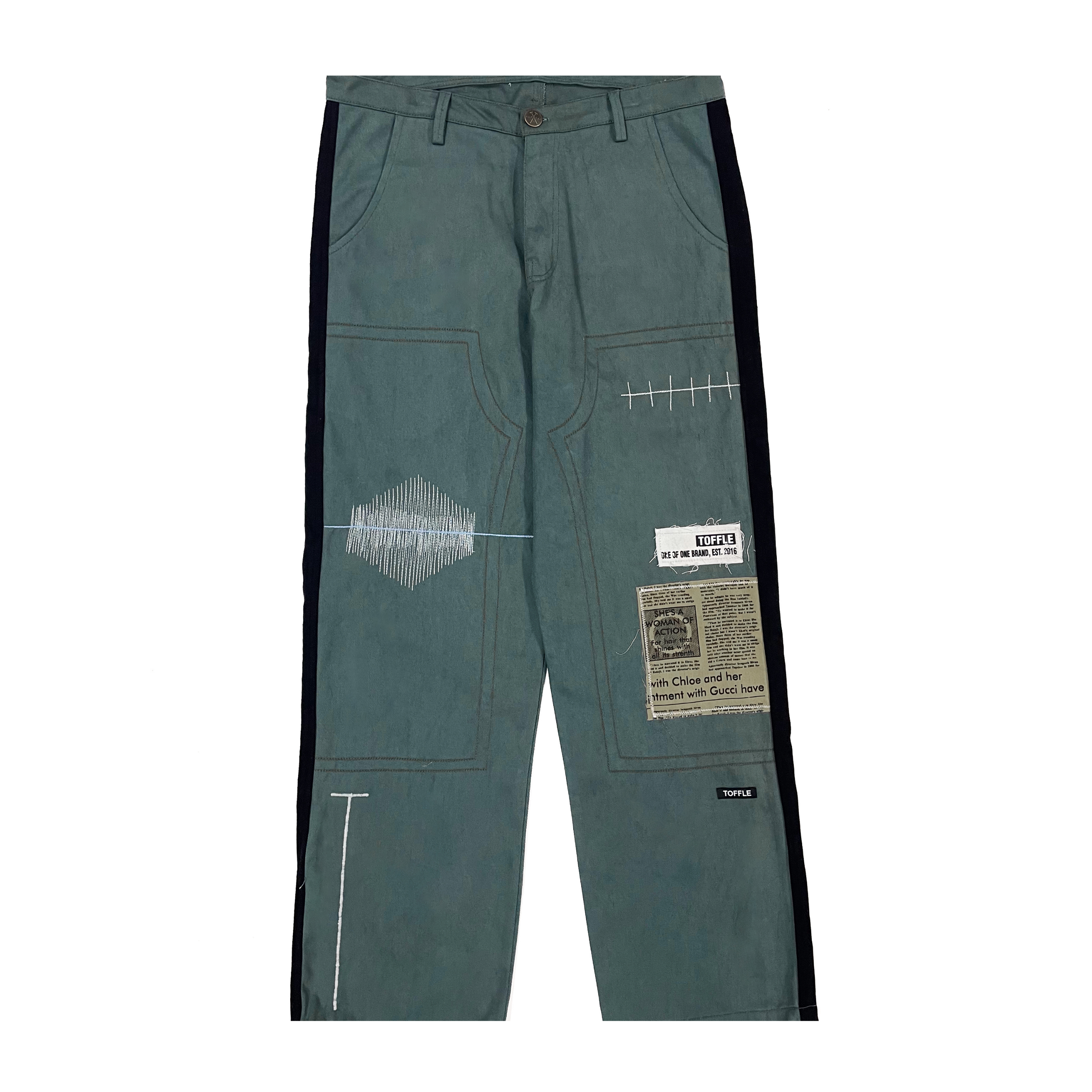 Olive Double Knee Stitch Denim, a product by TOFFLE