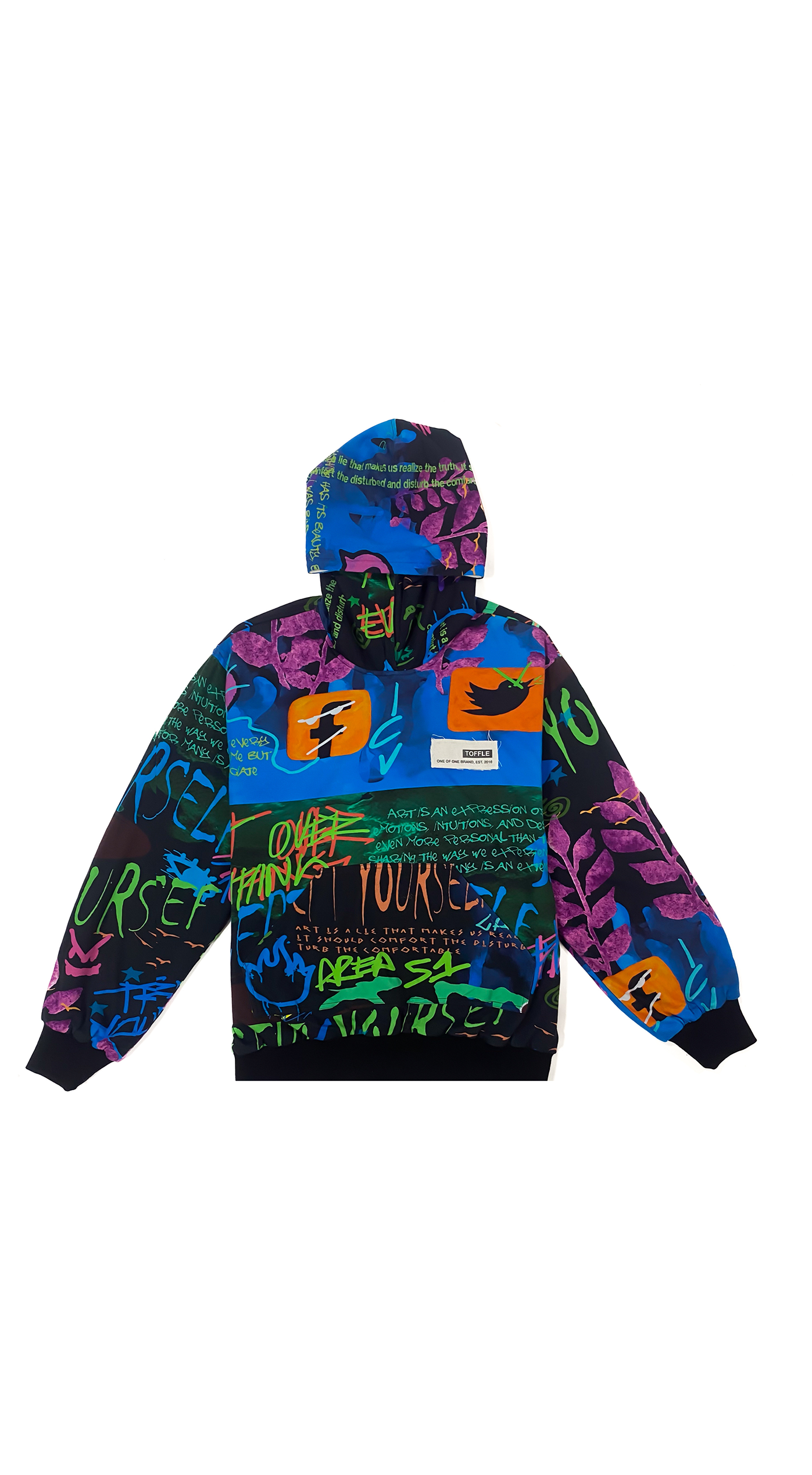 Thumbnail preview #0 for Graffiti Black Hoodie