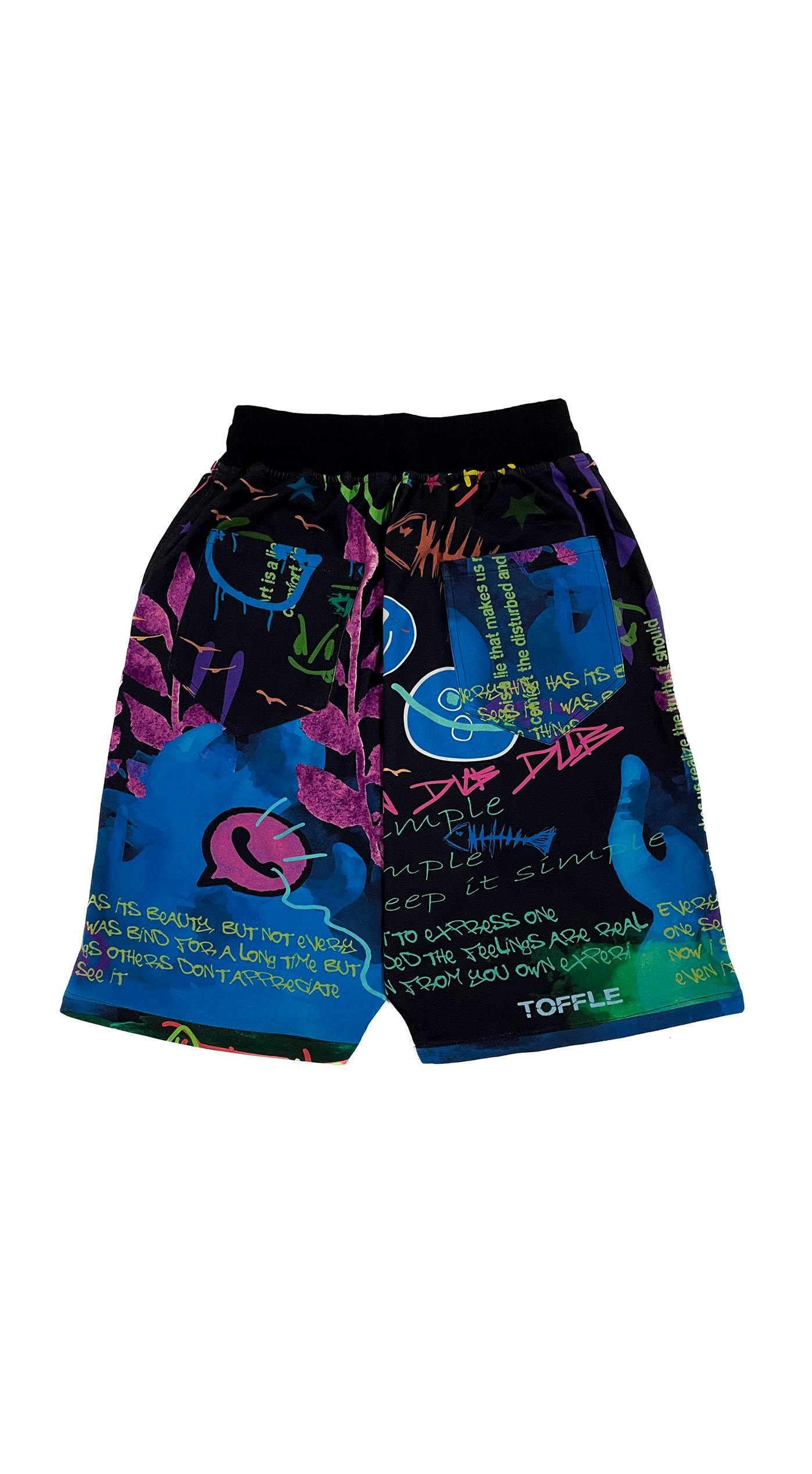 Thumbnail preview #1 for Graffiti Black Shorts