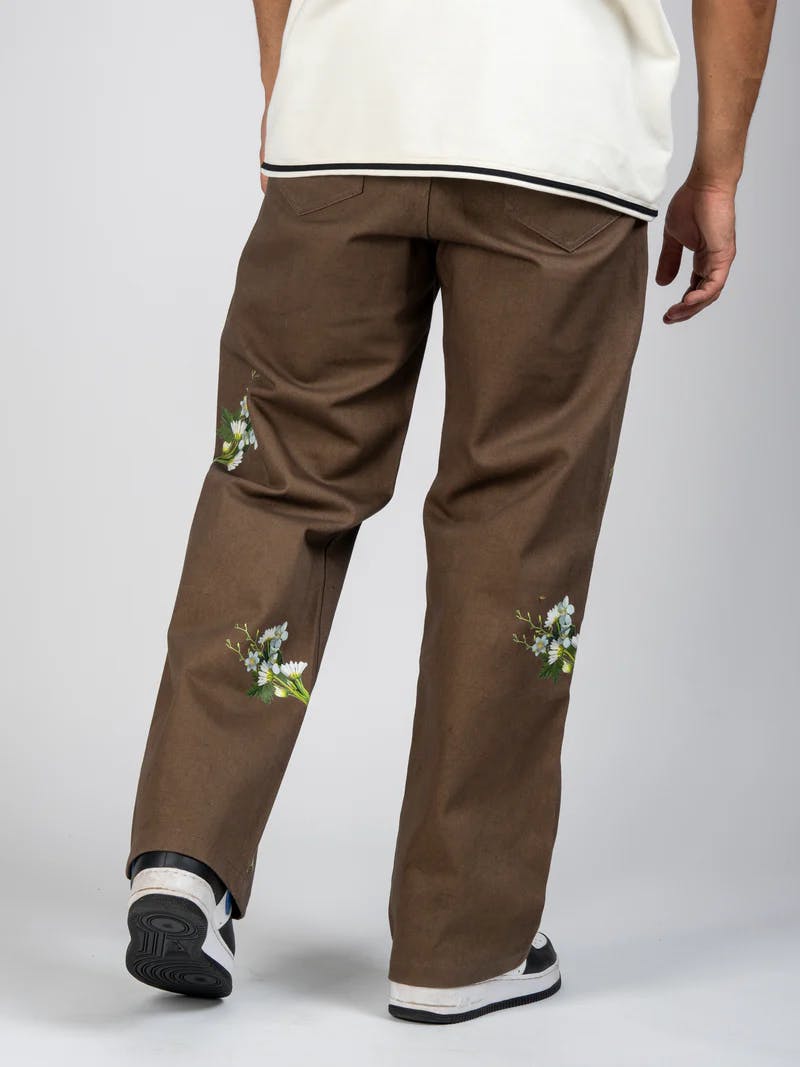 Thumbnail preview #4 for Brown Floral Denim