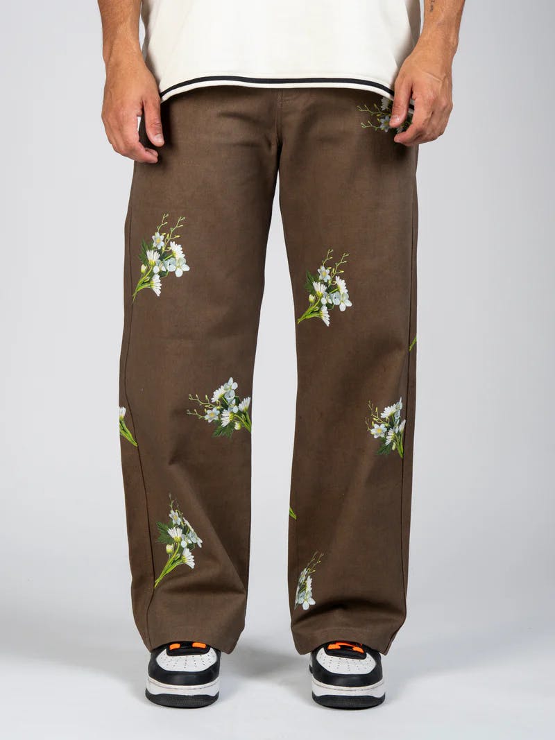 Thumbnail preview #3 for Brown Floral Denim