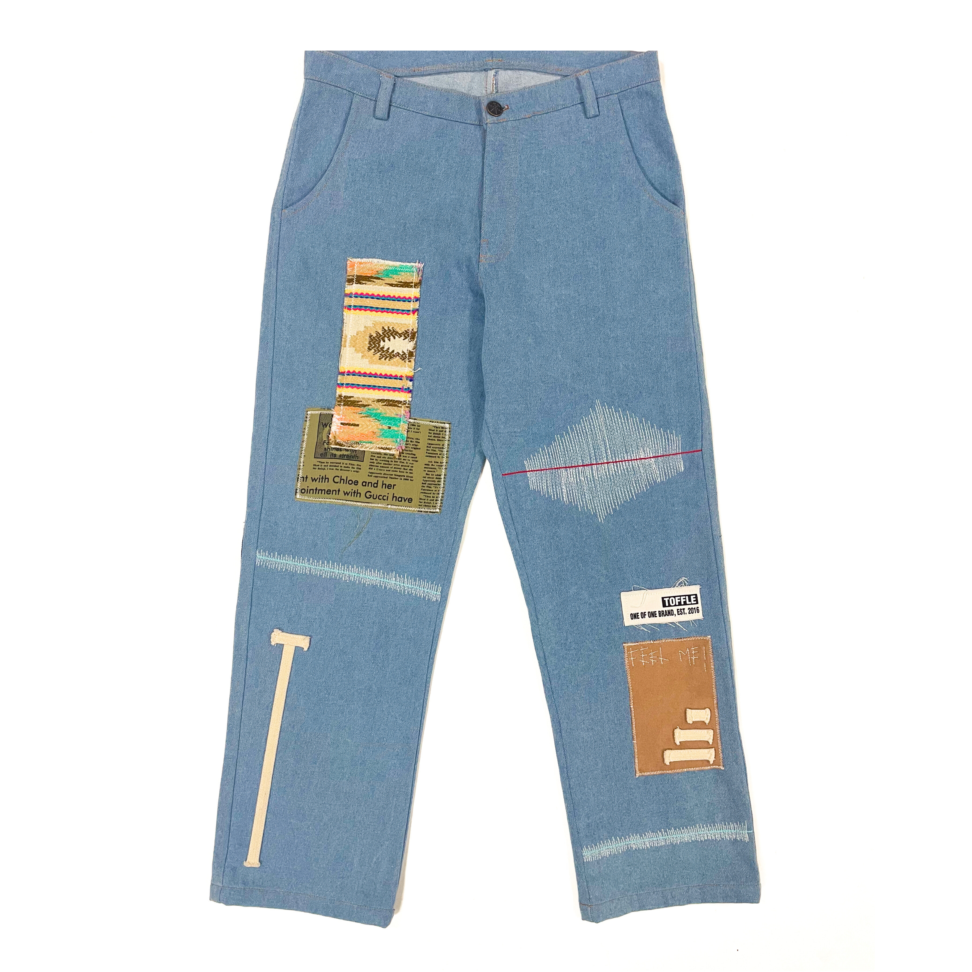 Earthtone Blue Denim Jeans, a product by TOFFLE