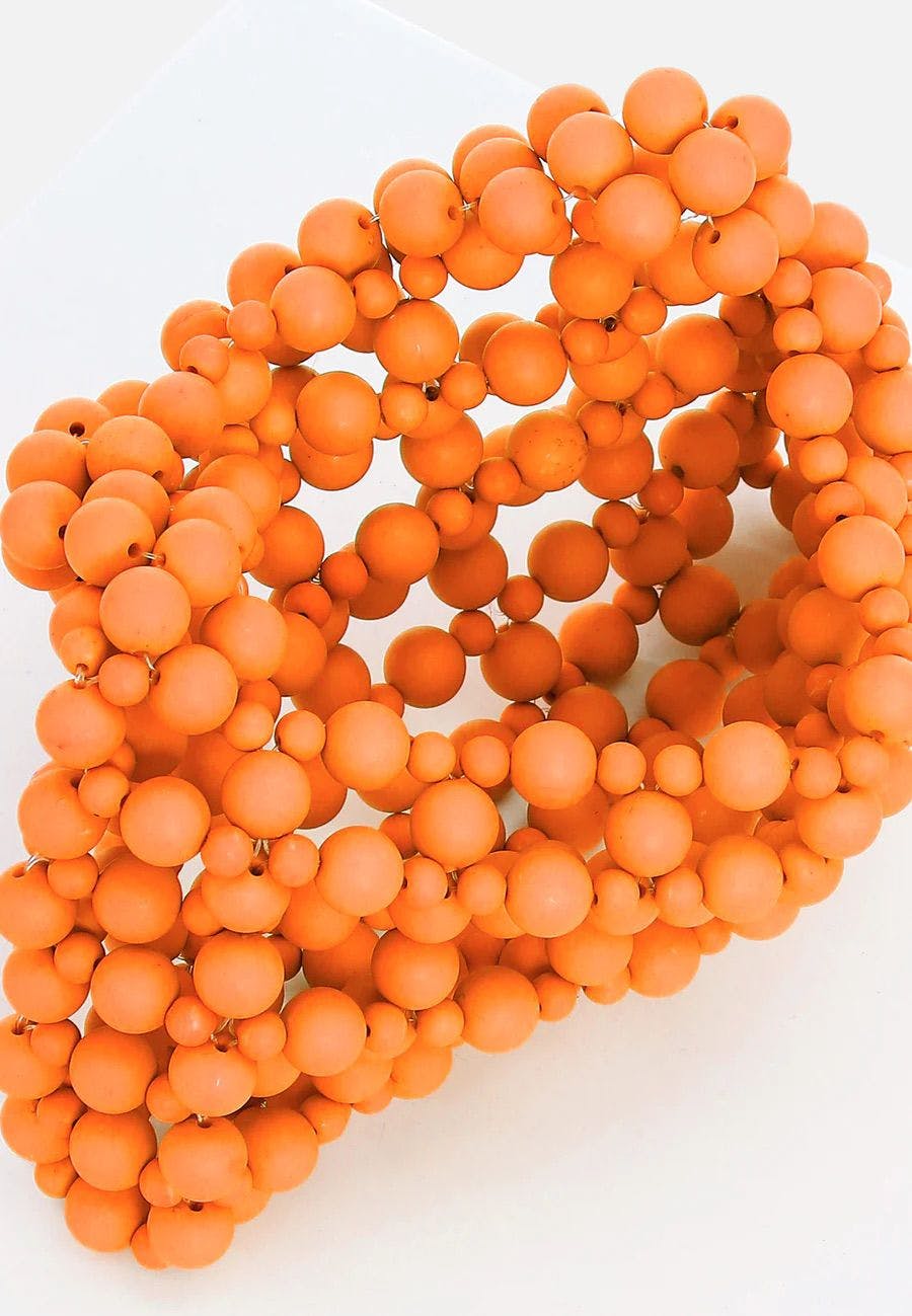 Thumbnail preview #5 for Tangy Orange Beaded Mini Bag