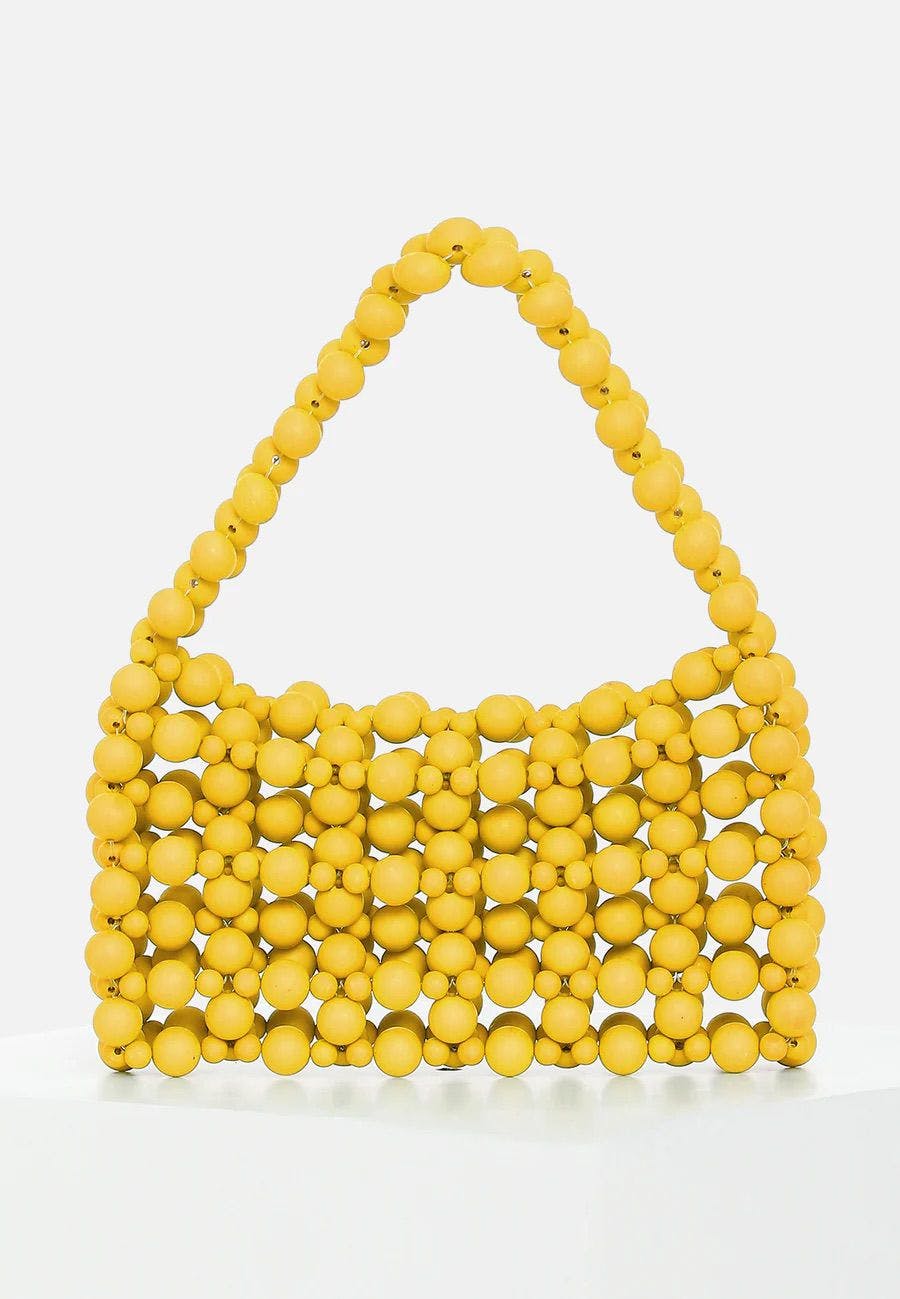 Thumbnail preview #4 for Golden Yellow Beaded Mini Bag