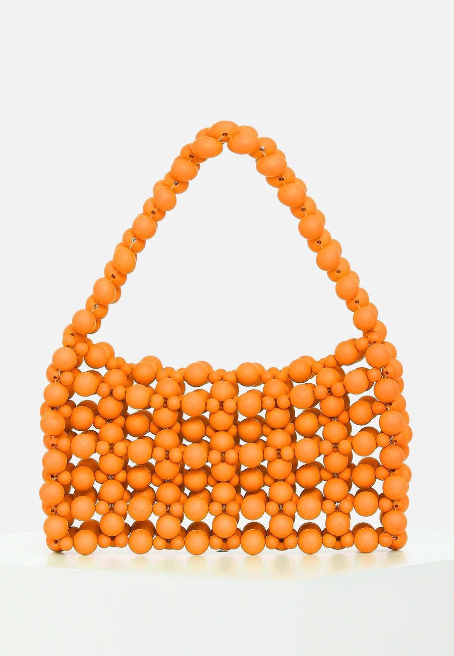 Tangy Orange Beaded Mini Bag, a product by Clutcheeet