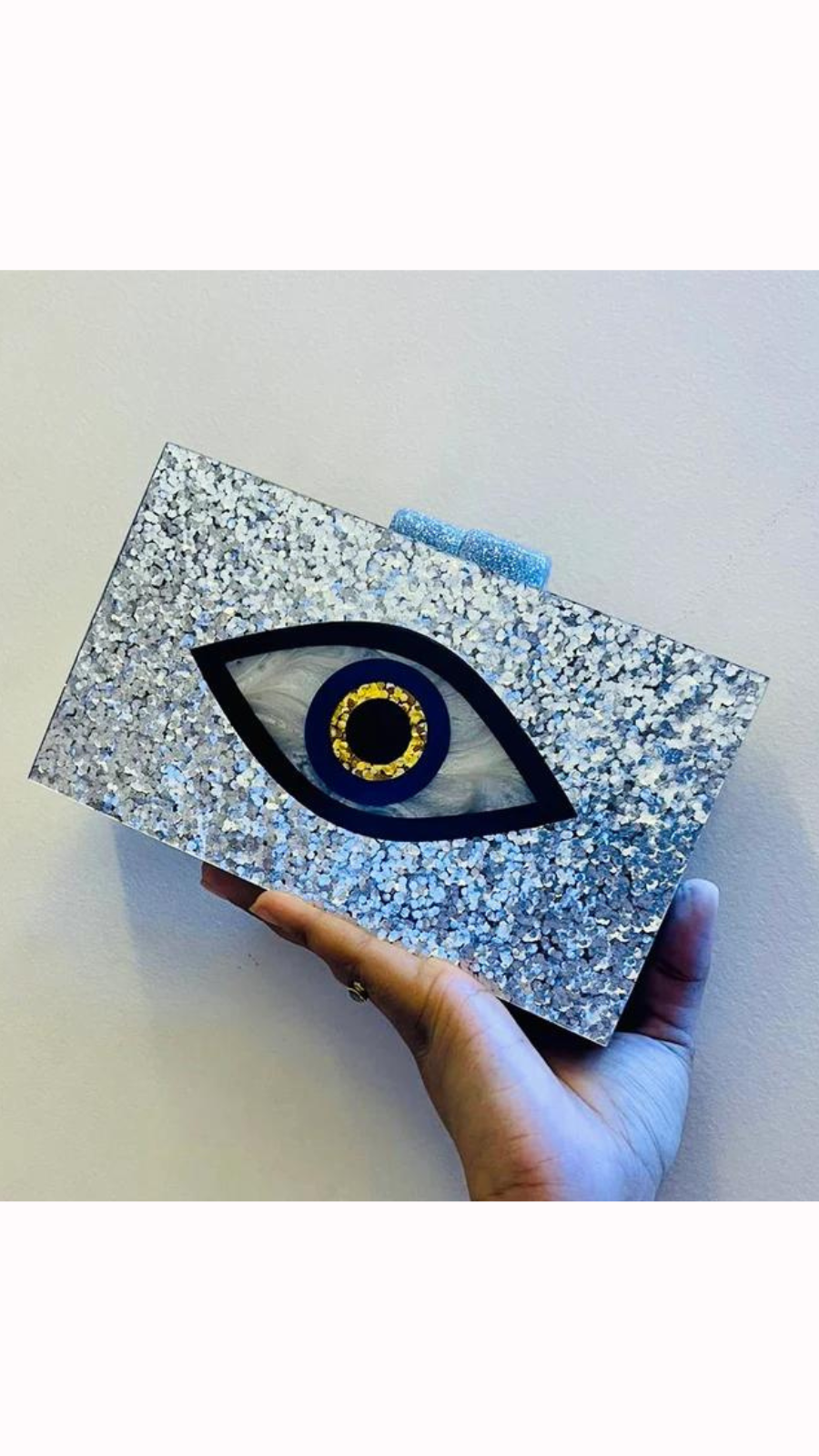 Thumbnail preview #1 for Silver Evil Eye Clutch