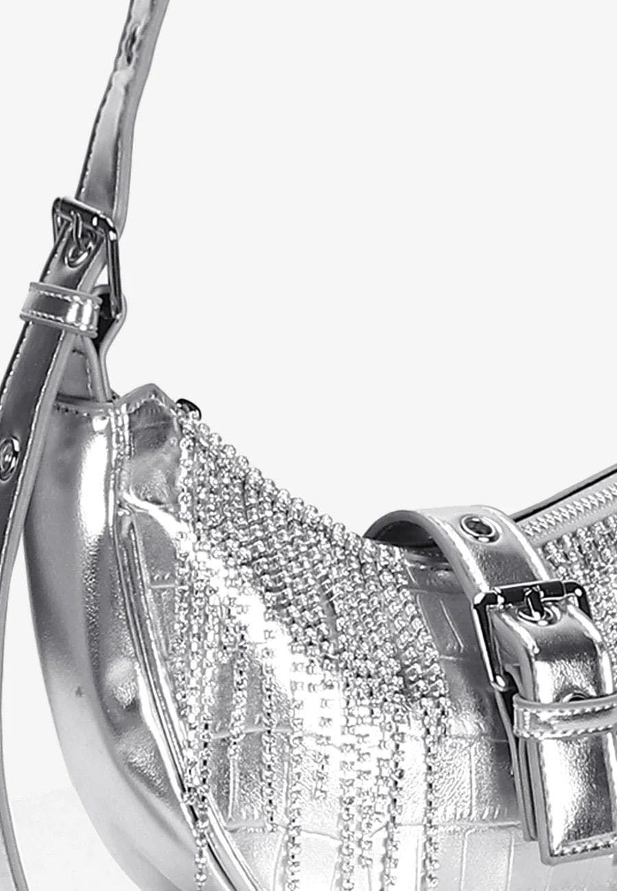 Thumbnail preview #4 for Silver Diamanté Shoulder Bag