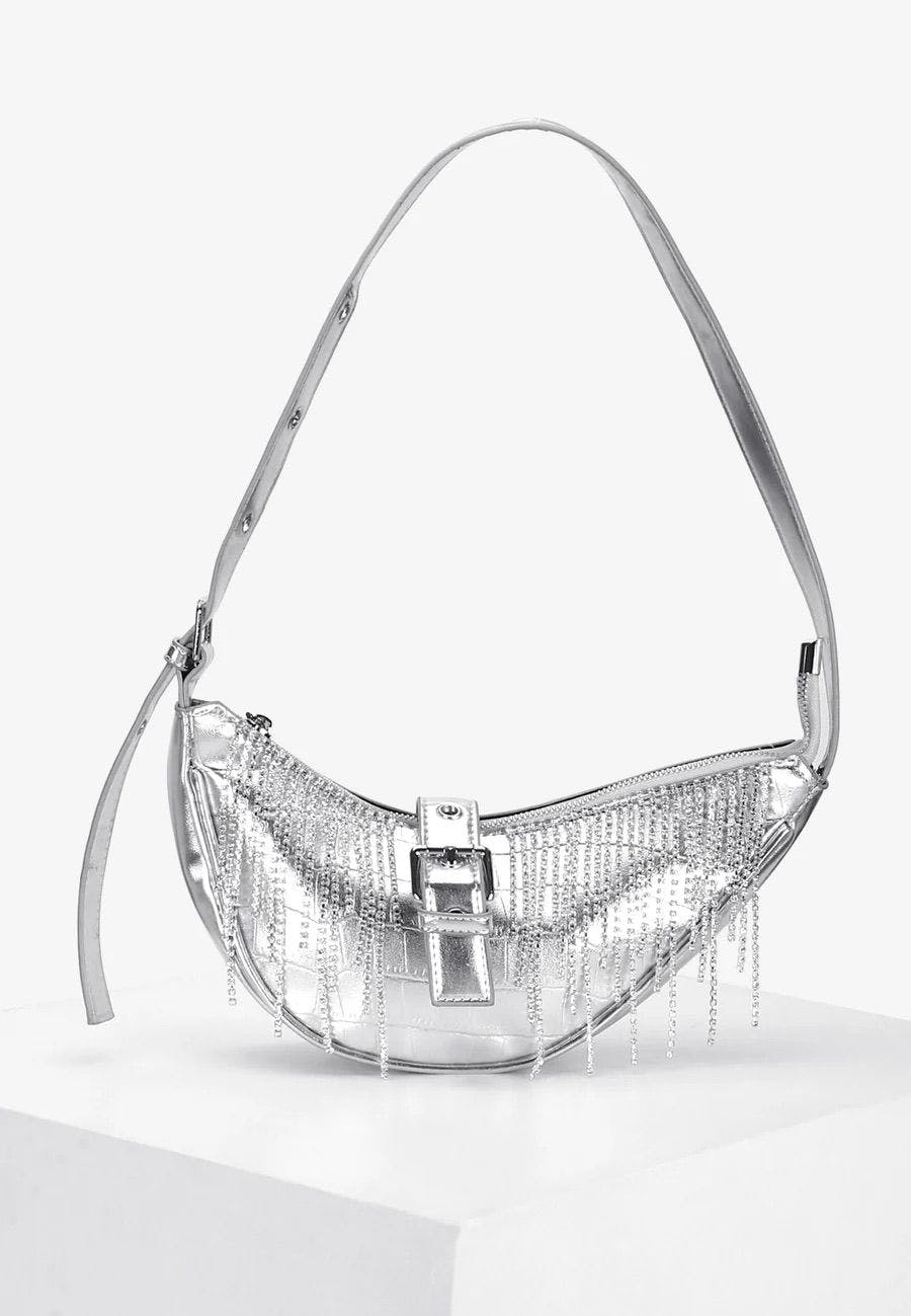 Thumbnail preview #3 for Silver Diamanté Shoulder Bag