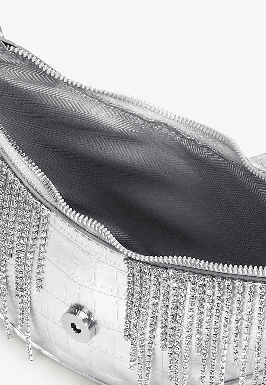 Thumbnail preview #7 for Silver Diamanté Shoulder Bag