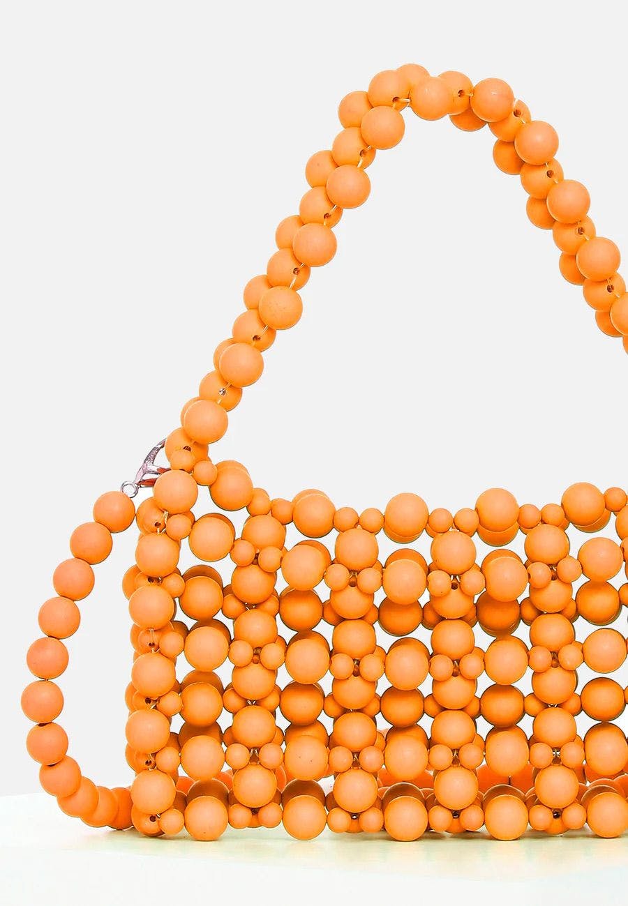 Thumbnail preview #3 for Tangy Orange Beaded Mini Bag